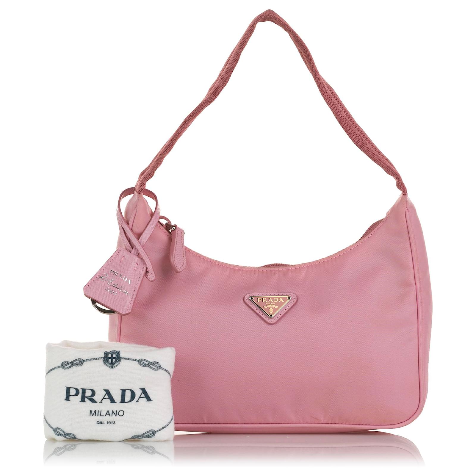 Prada Pink Tessuto Re-Edition 2000 Baguette Nylon Cloth ref.801513