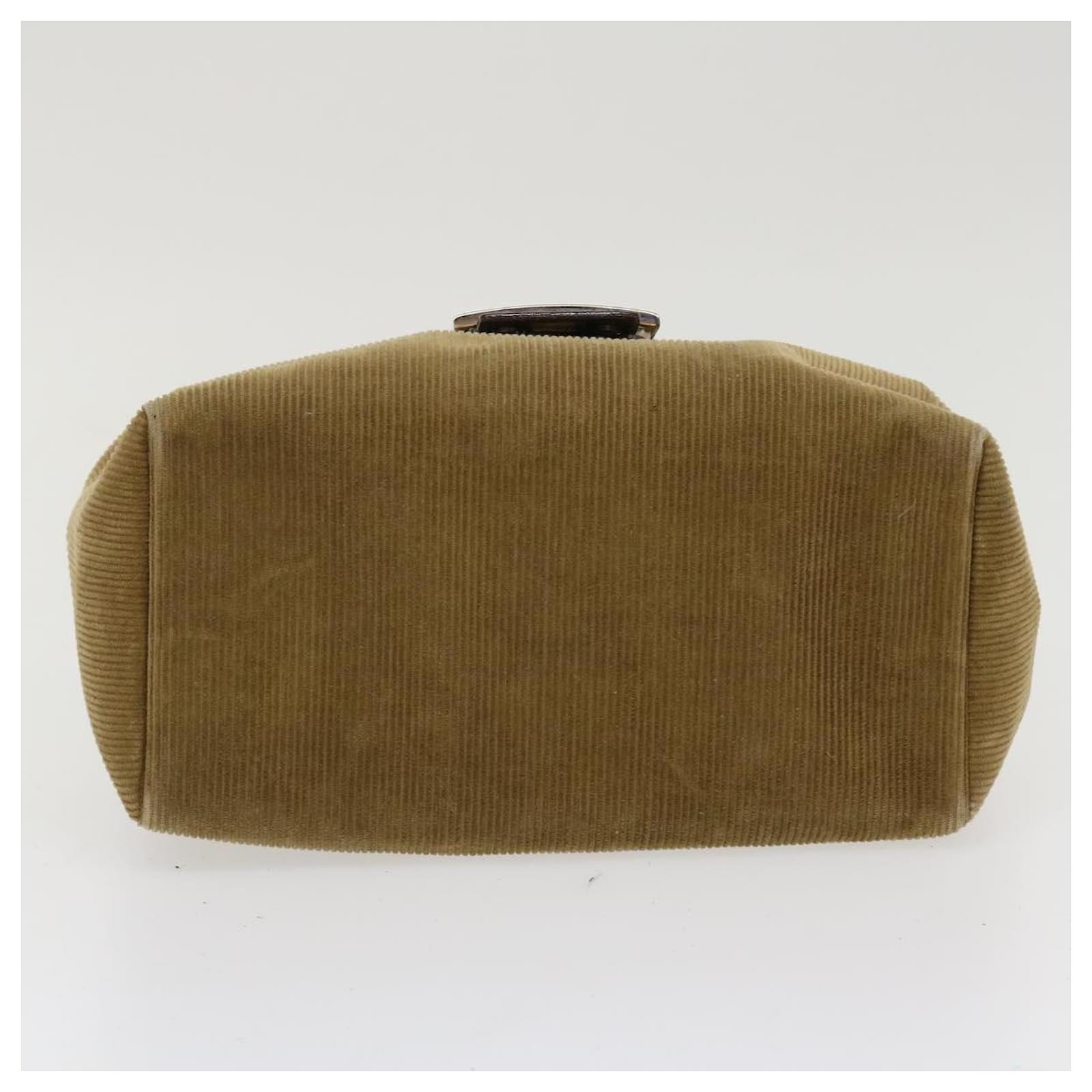 FENDI Mamma Baguette Shoulder Bag Corduroy Beige 10163350001