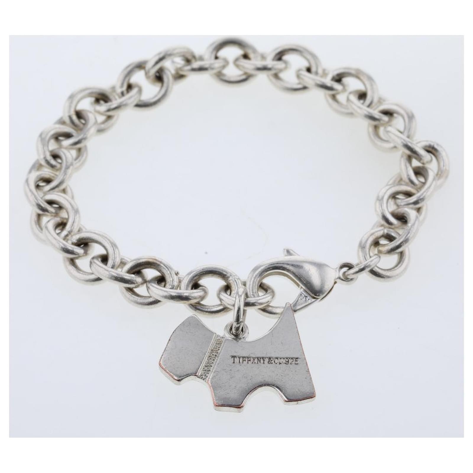 Tiffany  Co Dog Tag Charm Bracelet Silvery Silver Metal ref802831  Joli  Closet