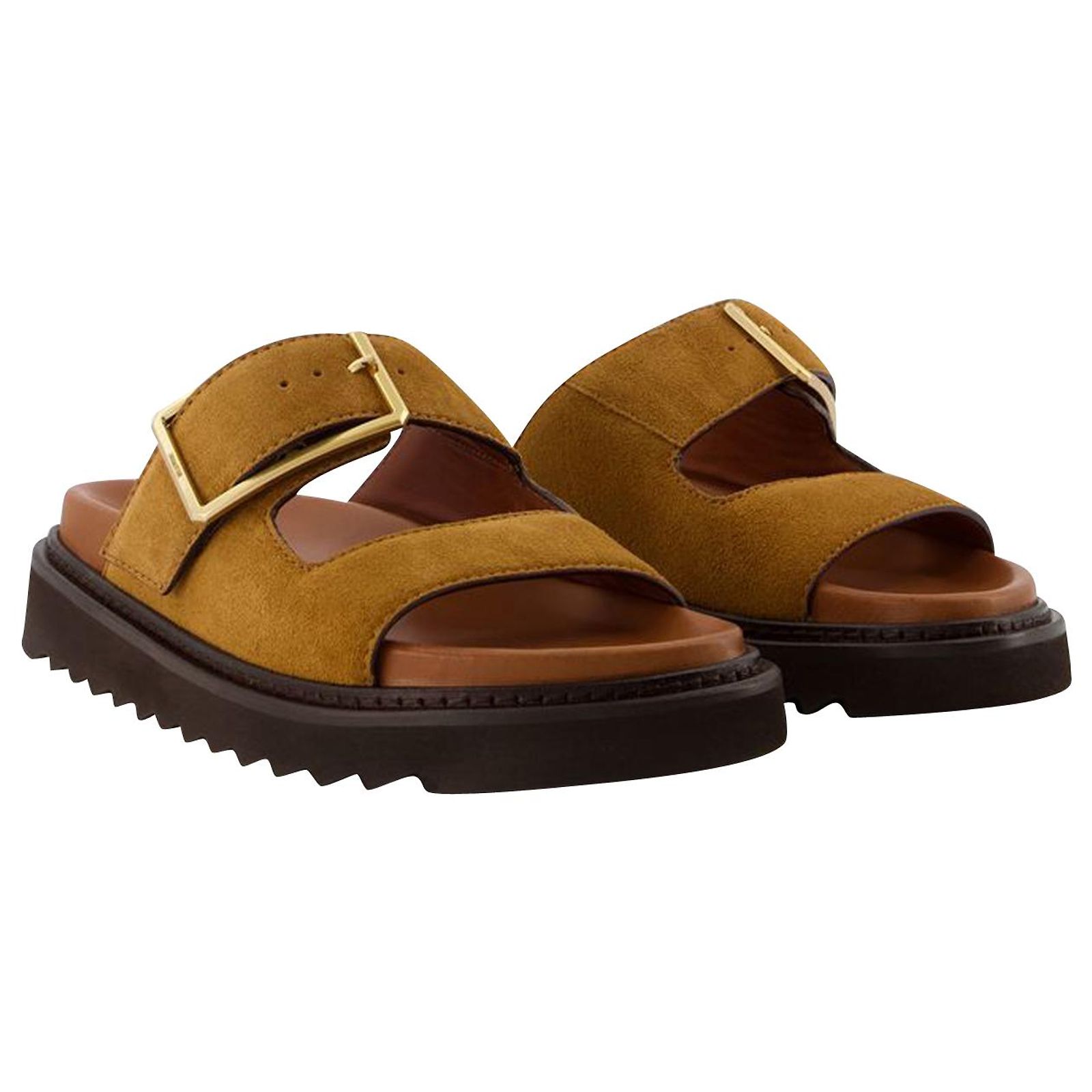 Sandales ZADIG & VOLTAIRE En Daim Mauve - Taille 35 - Semelle Cuir - Talon Plat - Occasion