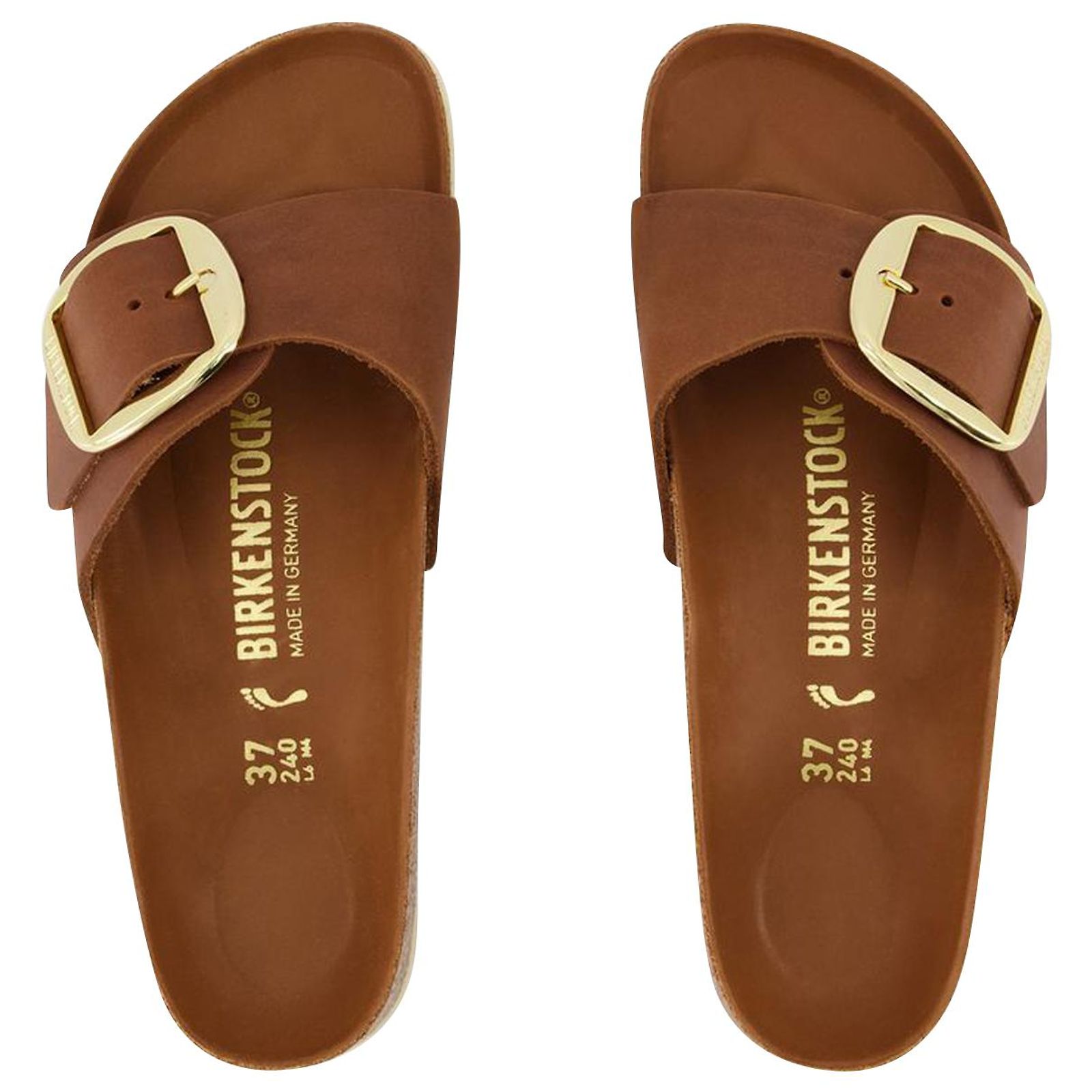 Madrid Big Buckle Leoi Mule - Birkenstock - Cognac - Leather Brown ref ...