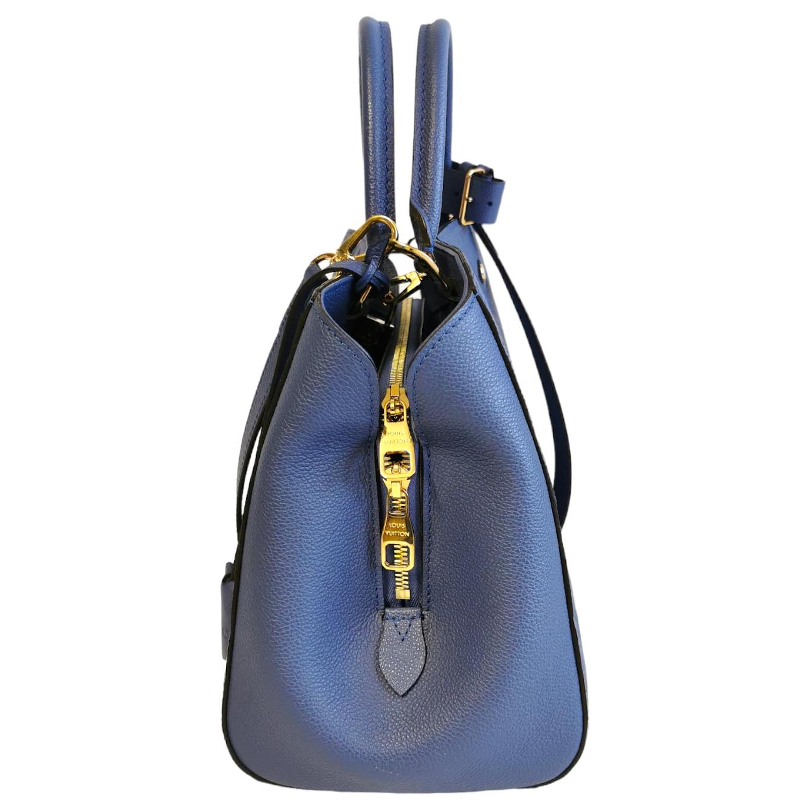 Louis Vuitton Montaigne Handbag Monogram Empreinte Leather MM Blue