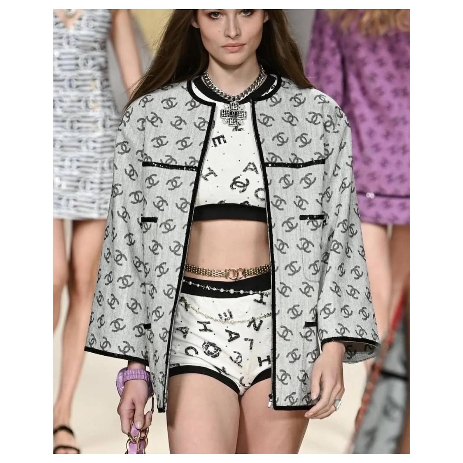 Chanel 2022 CC logo Cotton Jacket Sz.36 Multiple colors ref