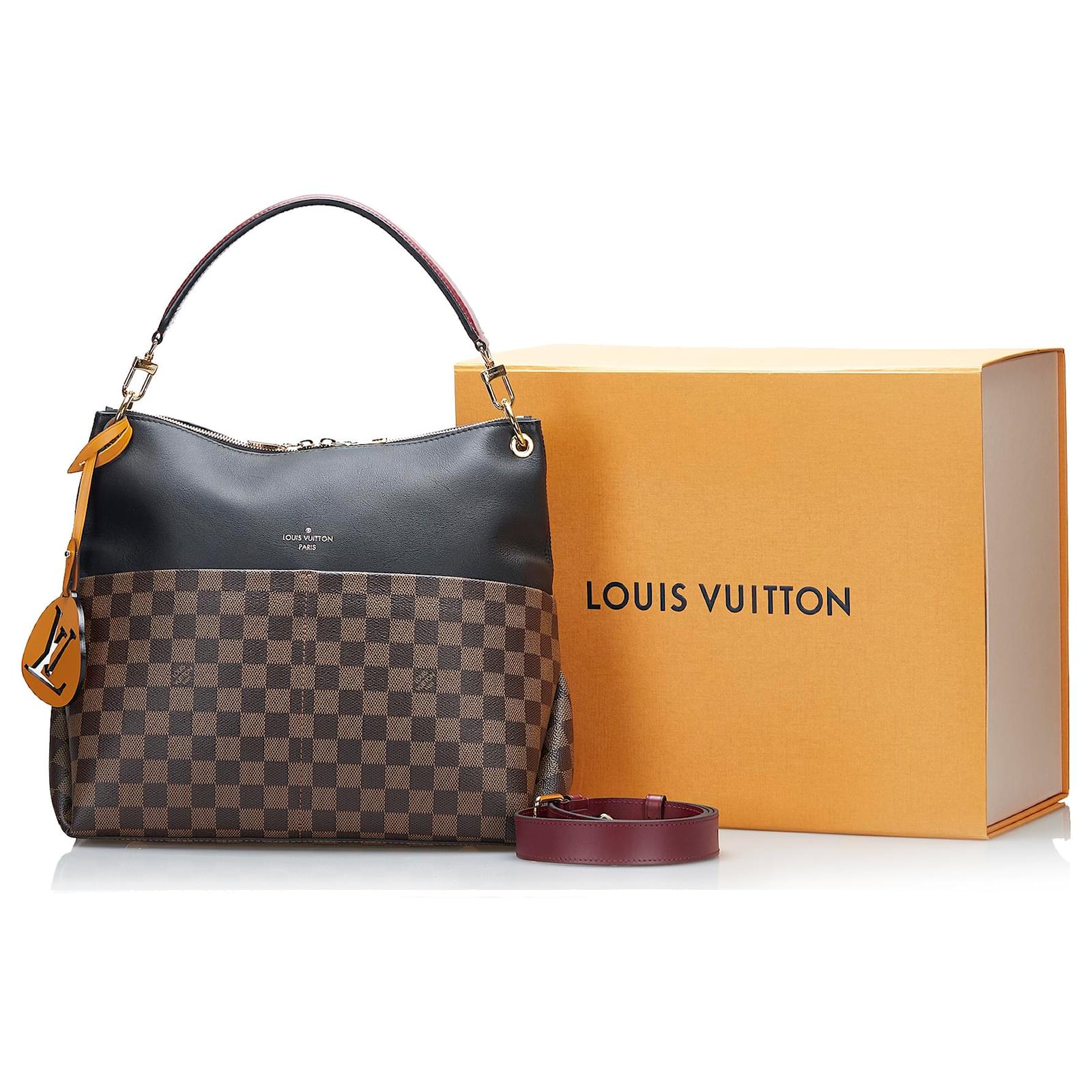 Louis Vuitton Damer Ebene Top Handle Hobo Bag Brown
