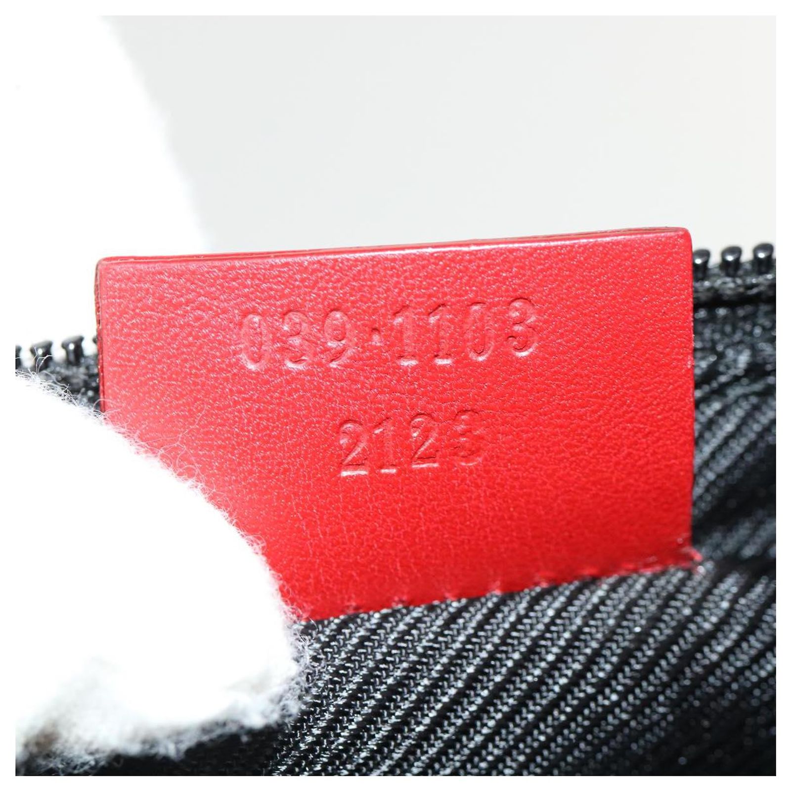 GUCCI GG Canvas Accessory Pouch Navy Red 039 1103 2123 auth 36390 
