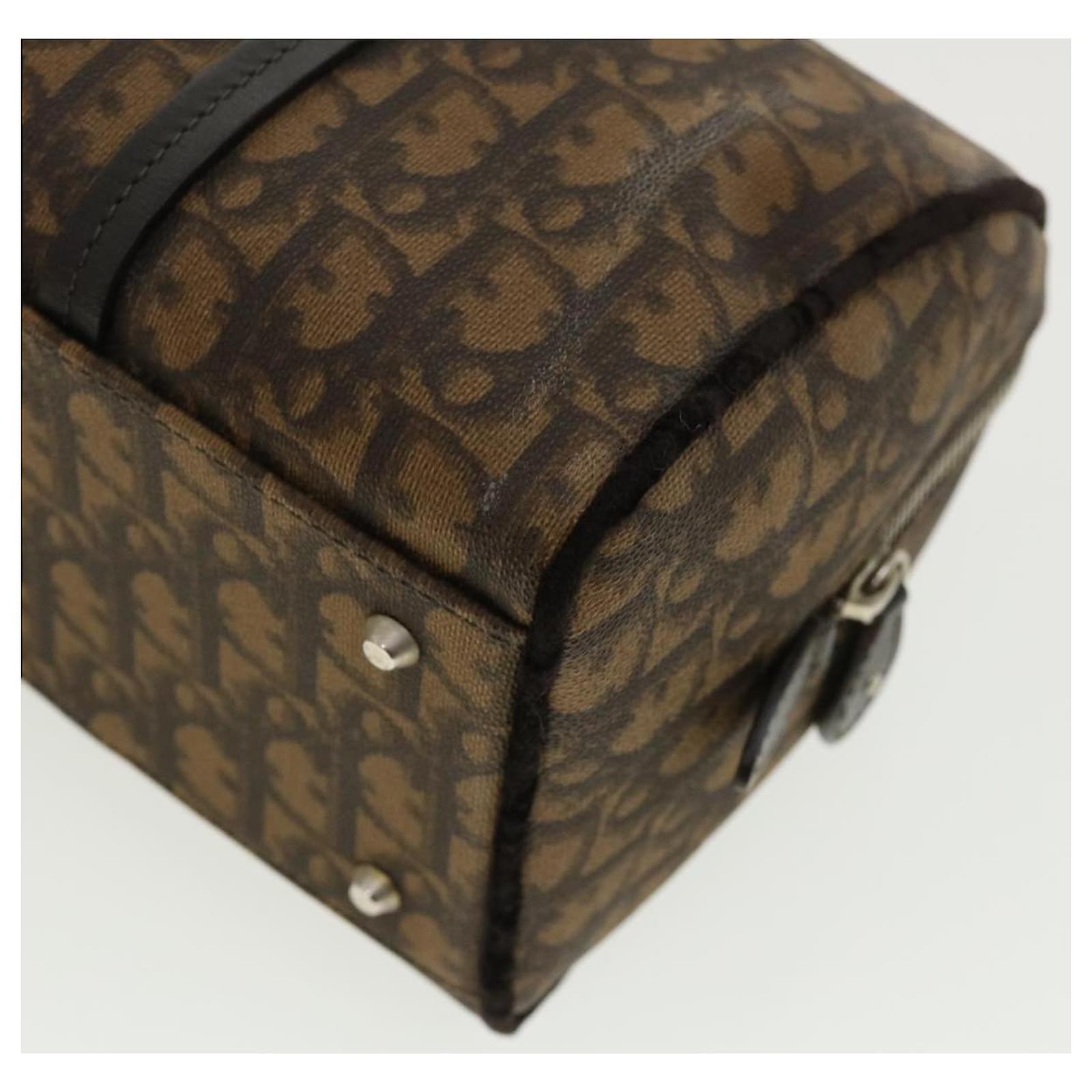 Christian Dior trotter romantic Flower Shoulder Bag Brown 07-BO