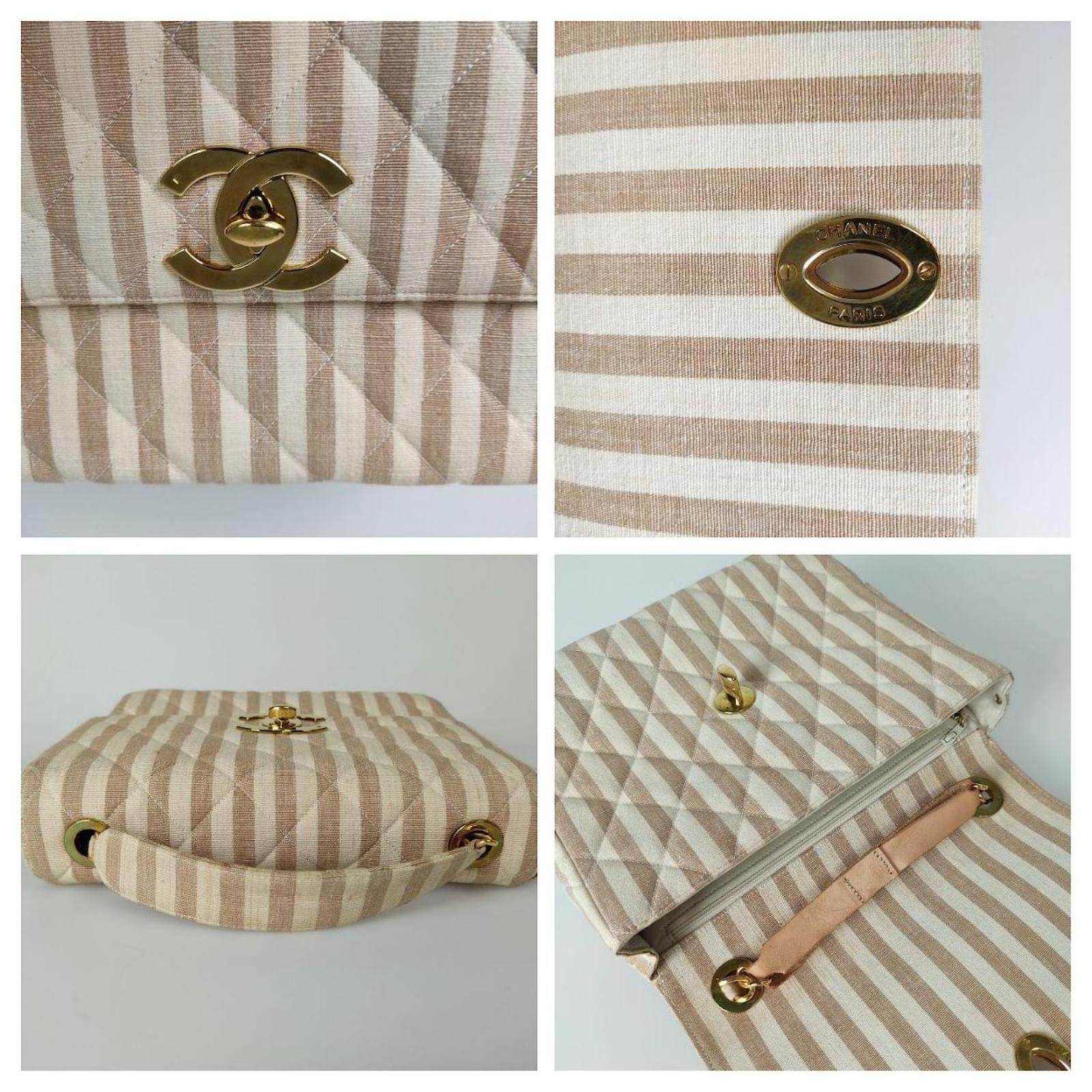 Chanel - Authenticated Short - Cotton Beige Striped for Women, Very Good Condition