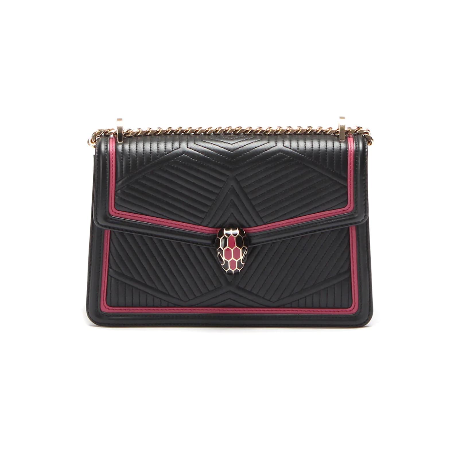 Bulgari Serpenti Forever Diamond Blast Flap Bag 286626 Black Leather  Pony-style calfskin ref.806193 - Joli Closet