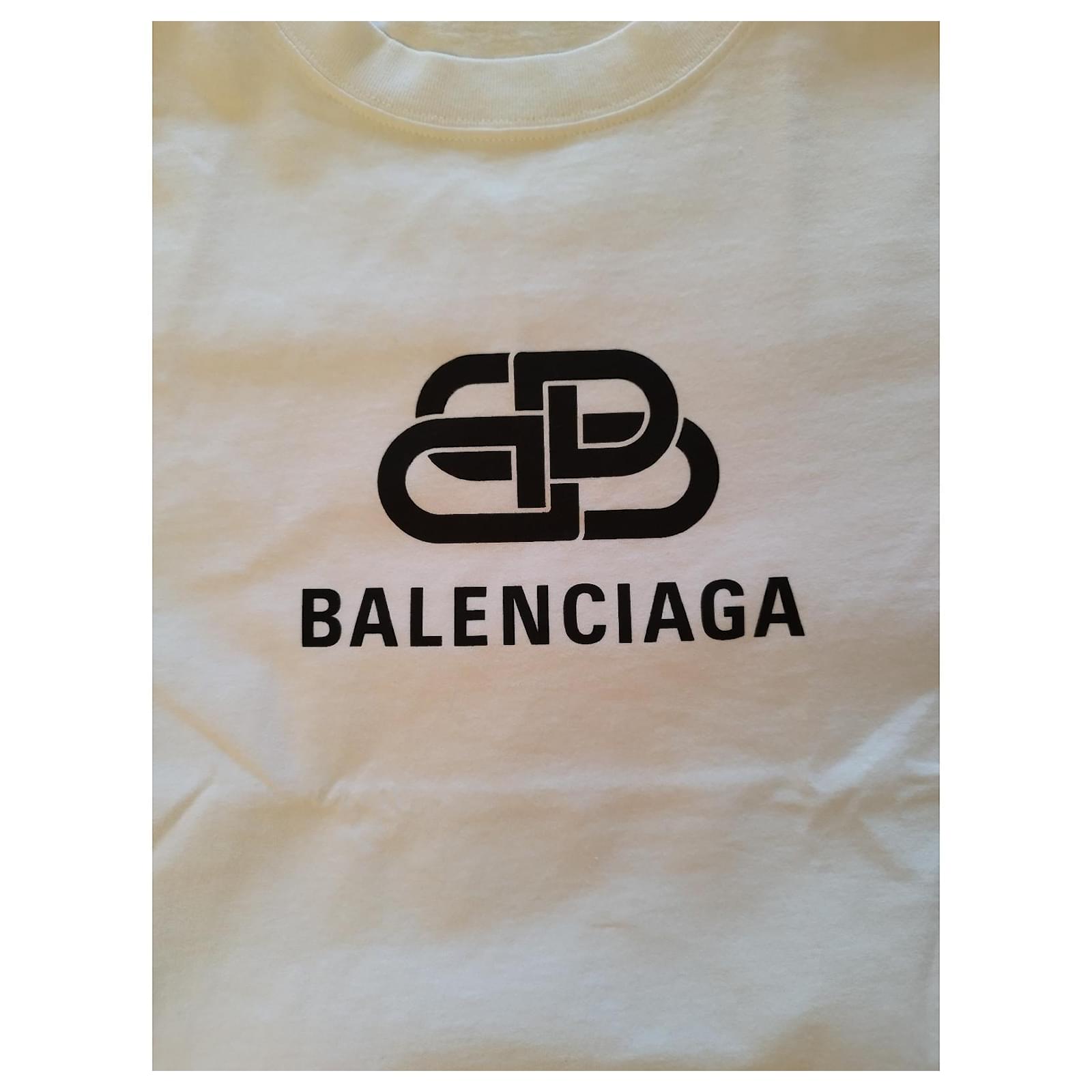 Balenciaga white t-shirt with BB logo Cotton ref.806974