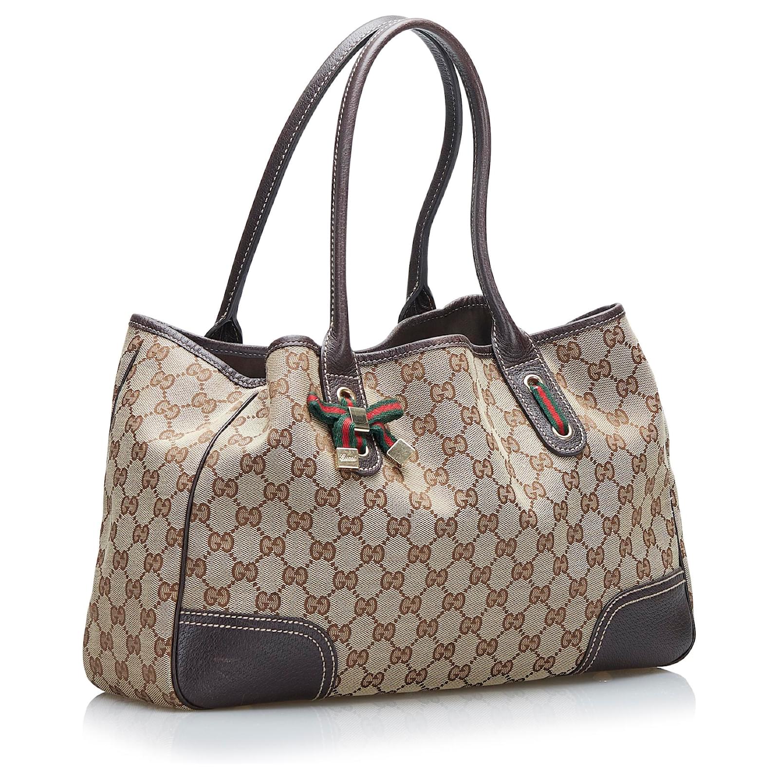Gucci Brown Gg Canvas Princy Tote Bag Beige Cloth Cloth Ref 807102 Gucci Brown Gg Canvas Princy Tote Bag Beige Cloth Cloth Ref 807102