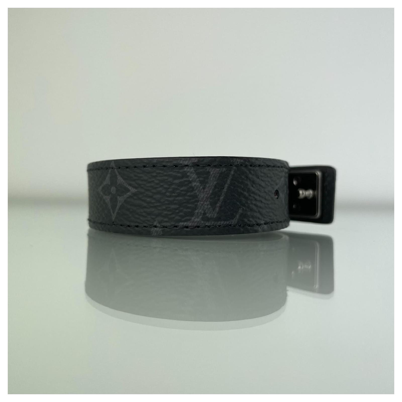 Louis Vuitton LV Slim Bracelet - Black, Palladium-Plated Wrap