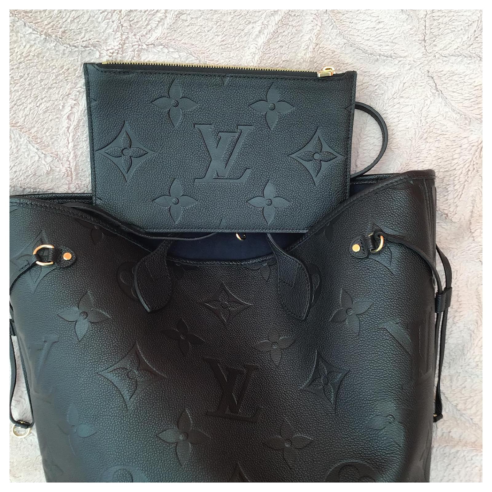 Louis Vuitton neverfull MM footprint bag Black Leather ref.809828