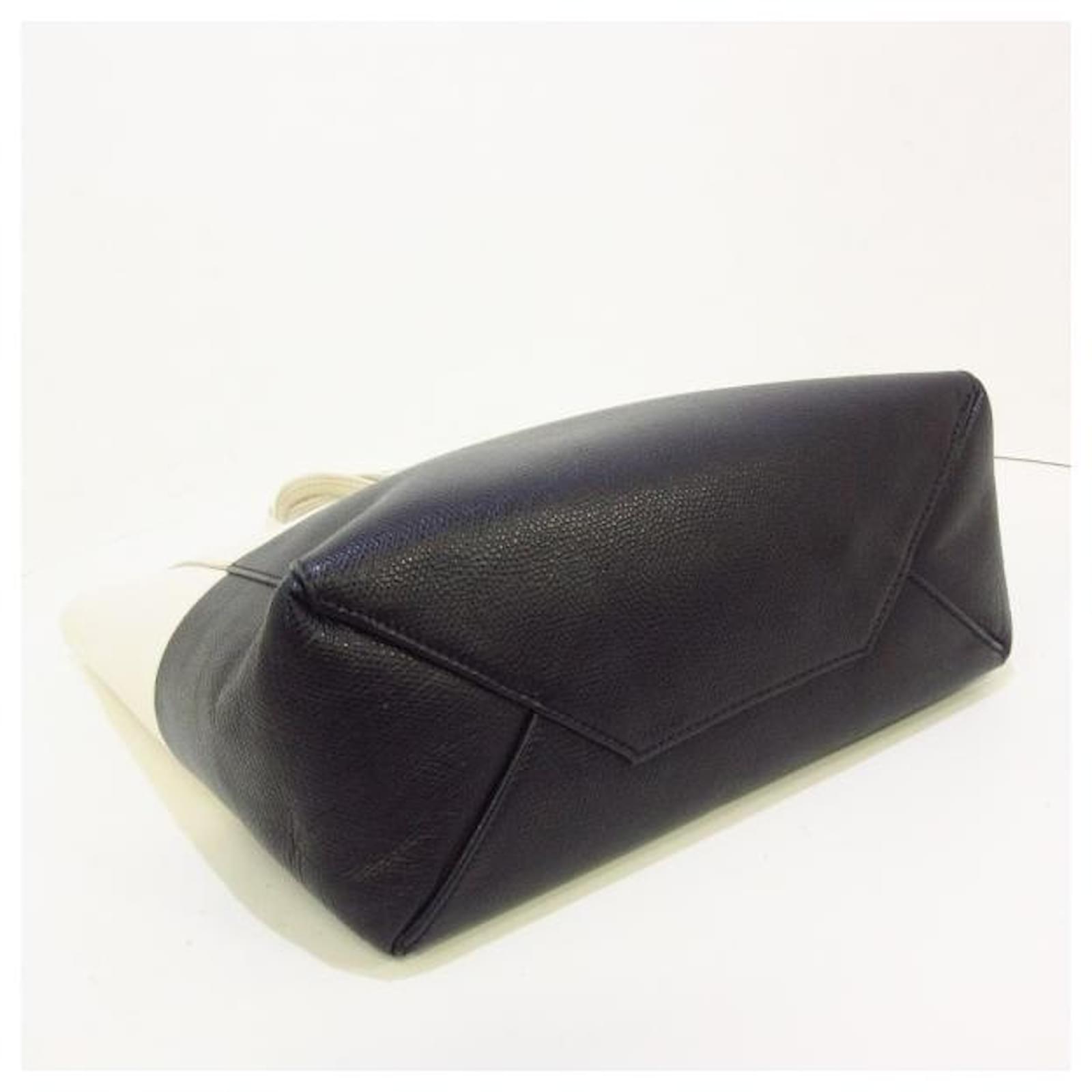 Céline Vertical Cabas Small Black Cream Leather ref.811790 - Joli Closet