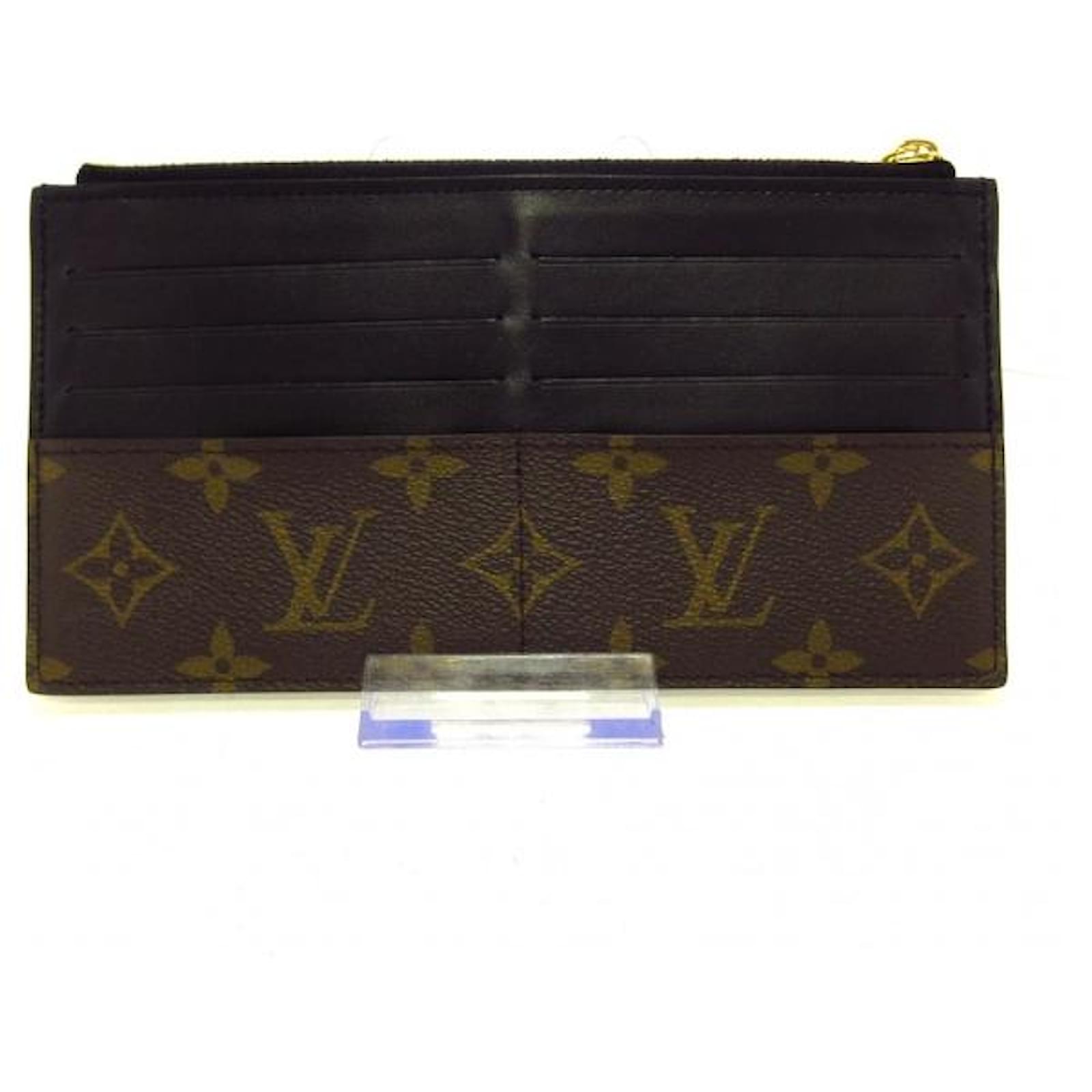 Louis Vuitton Slim Purse Leather Cloth ref.812586 - Joli Closet