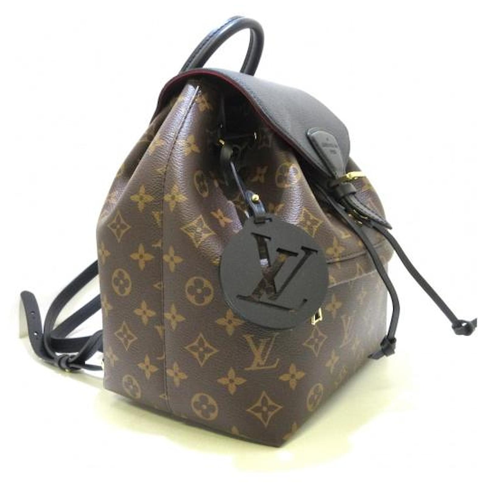 Louis Vuitton Montsouris NM PM Black Leather Cloth ref.813850