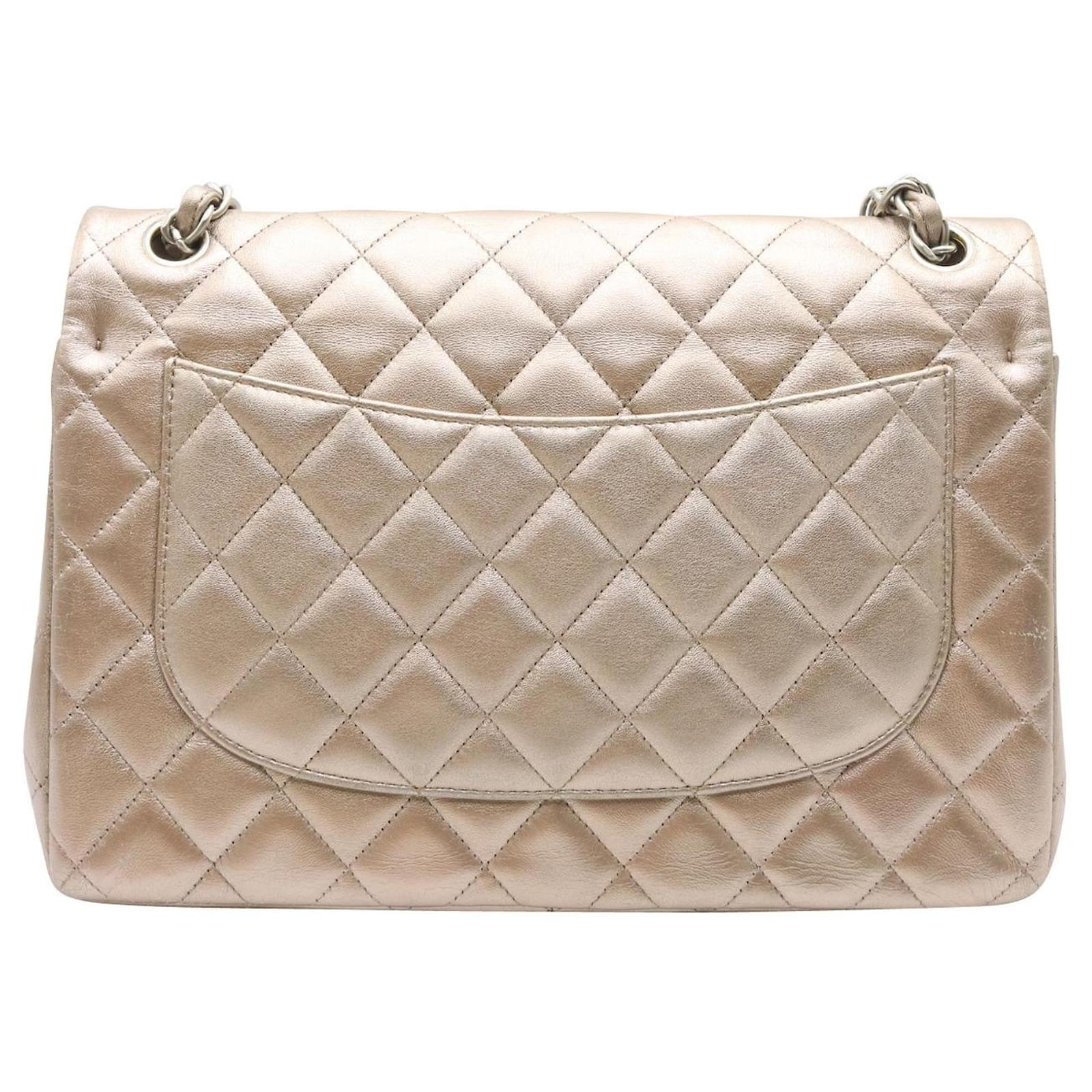 Chanel Jumbo Classic Flap Bag In Rose Gold Golden Metallic Leather Lambskin  ref.815745 - Joli Closet
