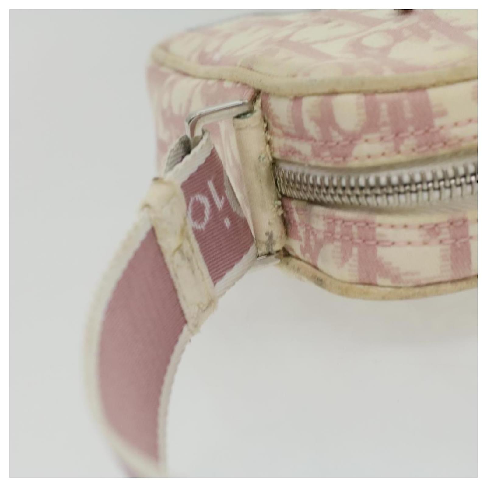 Christian Dior Trotter Canvas Flower Shoulder Bag Pink Auth yk5921  ref.816467 - Joli Closet