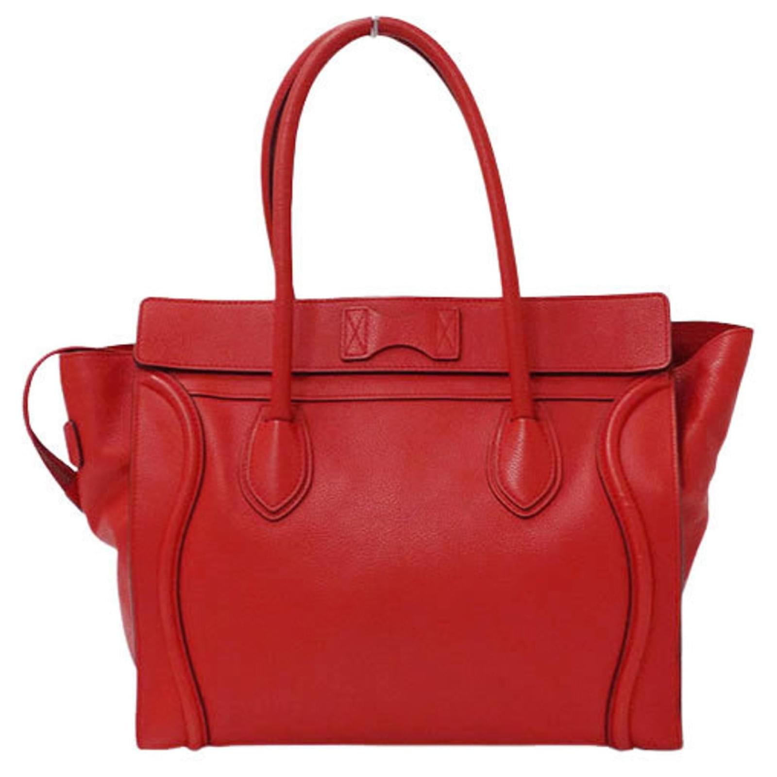 Céline Luggage Red Leather ref.818003 - Joli Closet