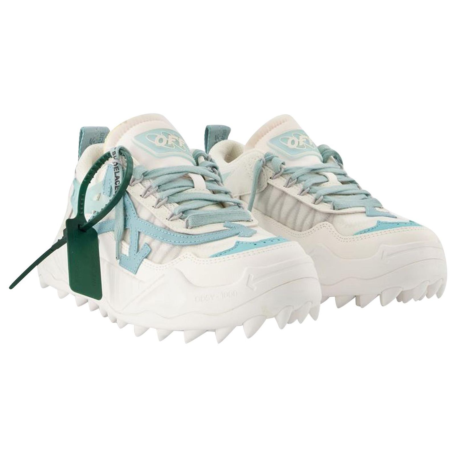 Baskets Off-White ODSY-1000 - Taille US 8 - Cuir Noir Et Maille Rose - Neuf Sans Boîte