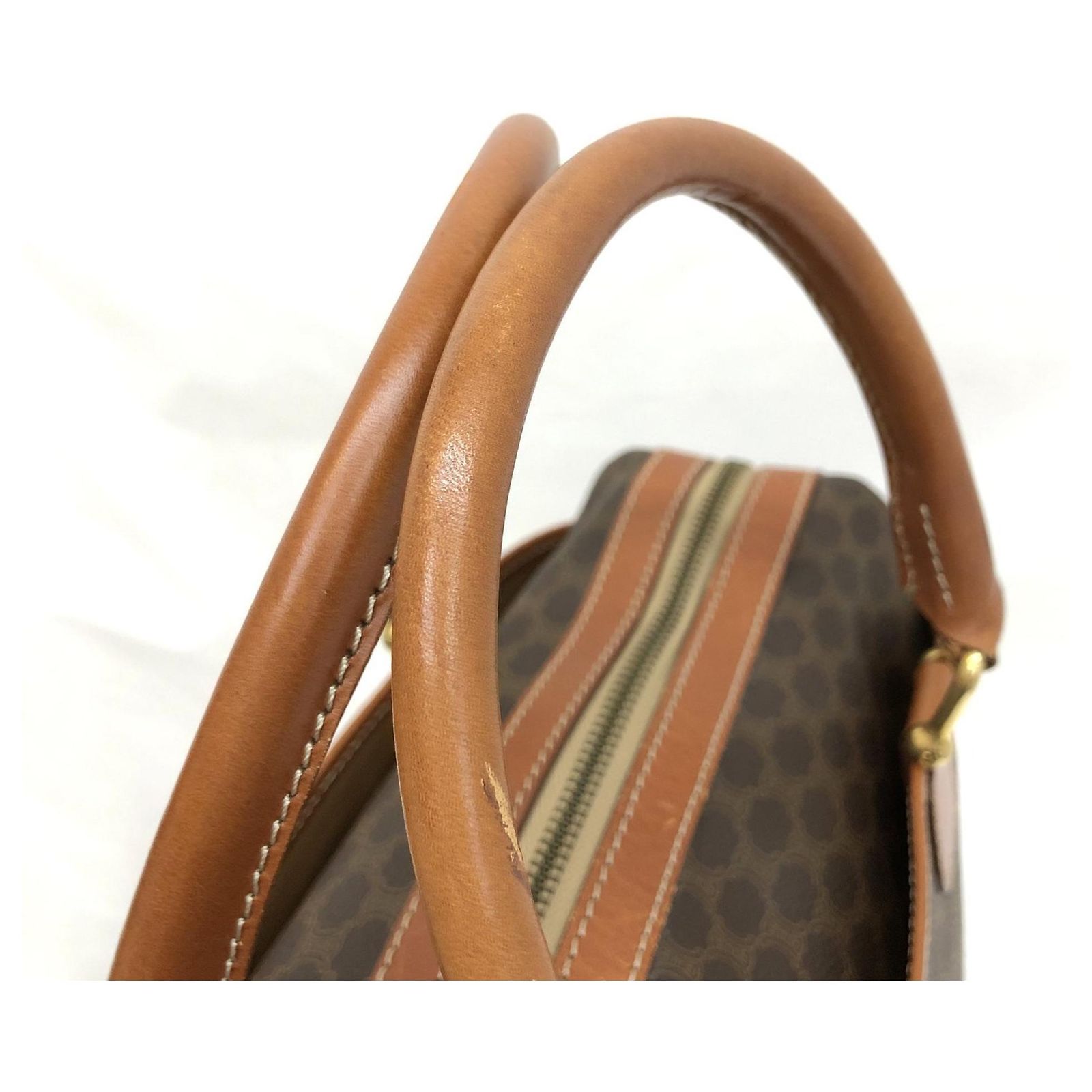 Sac Vanity Céline Macadam Marron - Pochette Seconde Main Vintage En Très Bon état