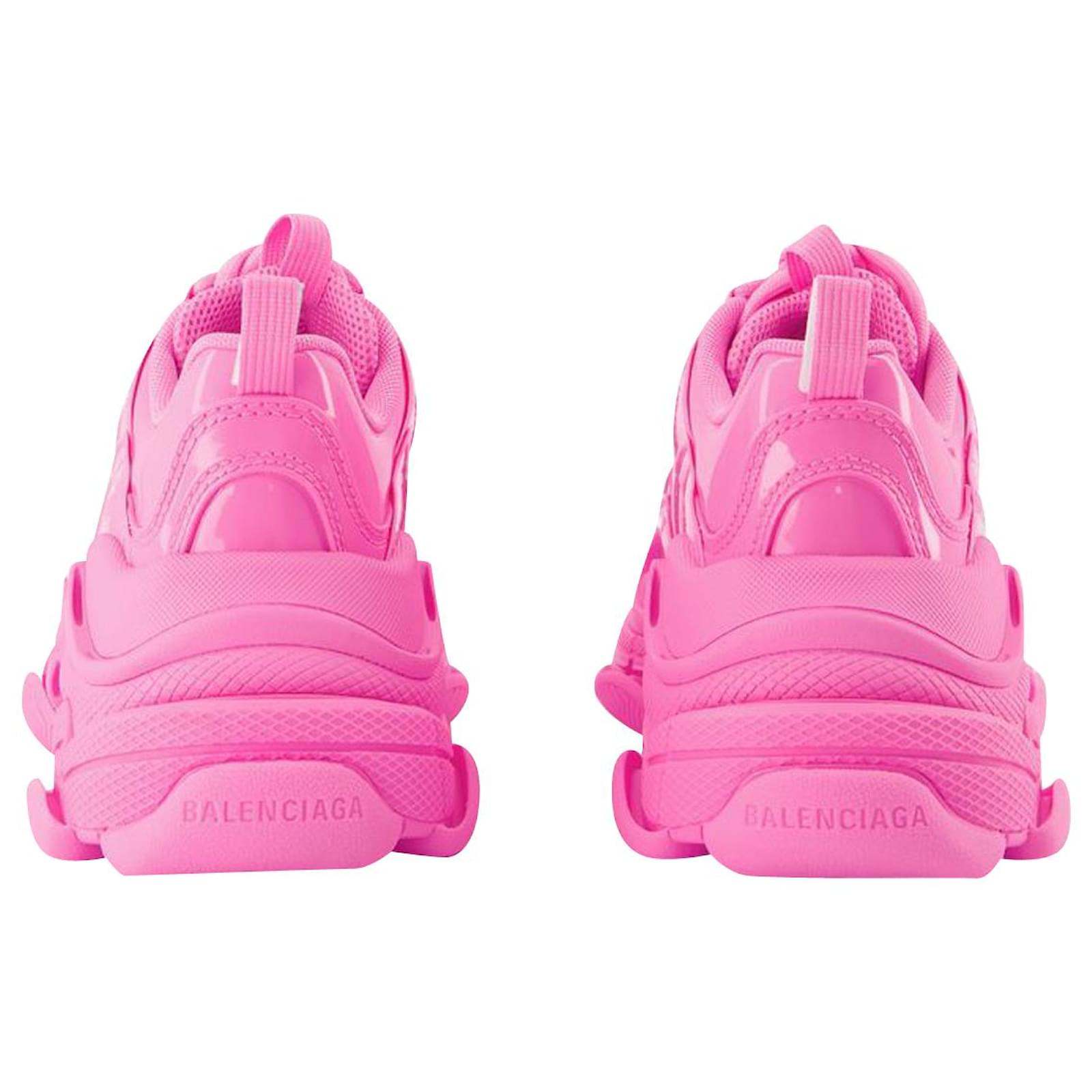BALENCIAGA 25S FLAT SLIPPERS IN PINK MIX RED WOOL