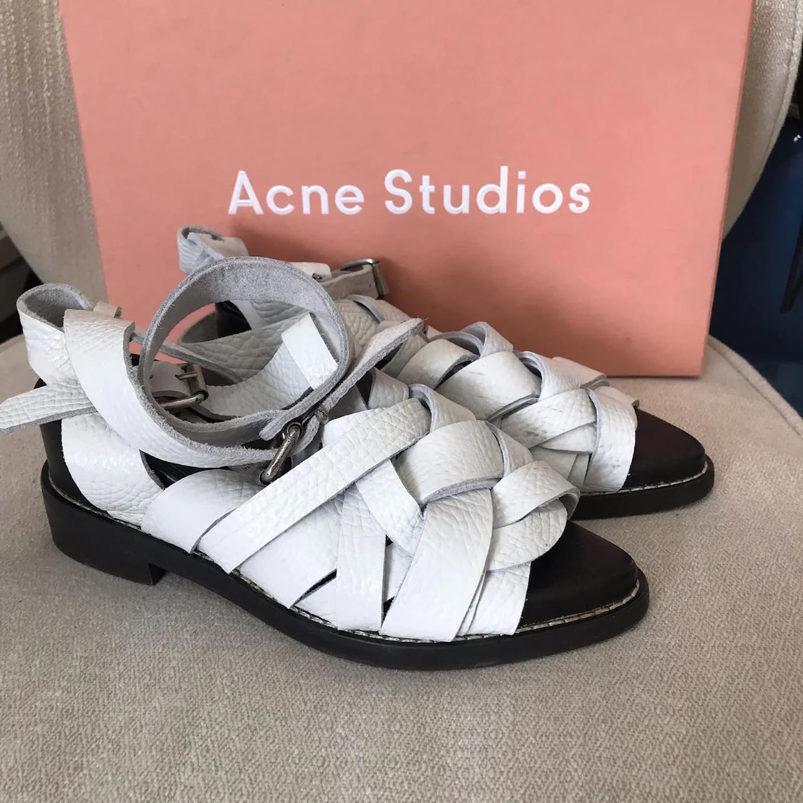 ACNE STUDIOS Sandals T.eu 37 Leather White ref.825622 - Joli