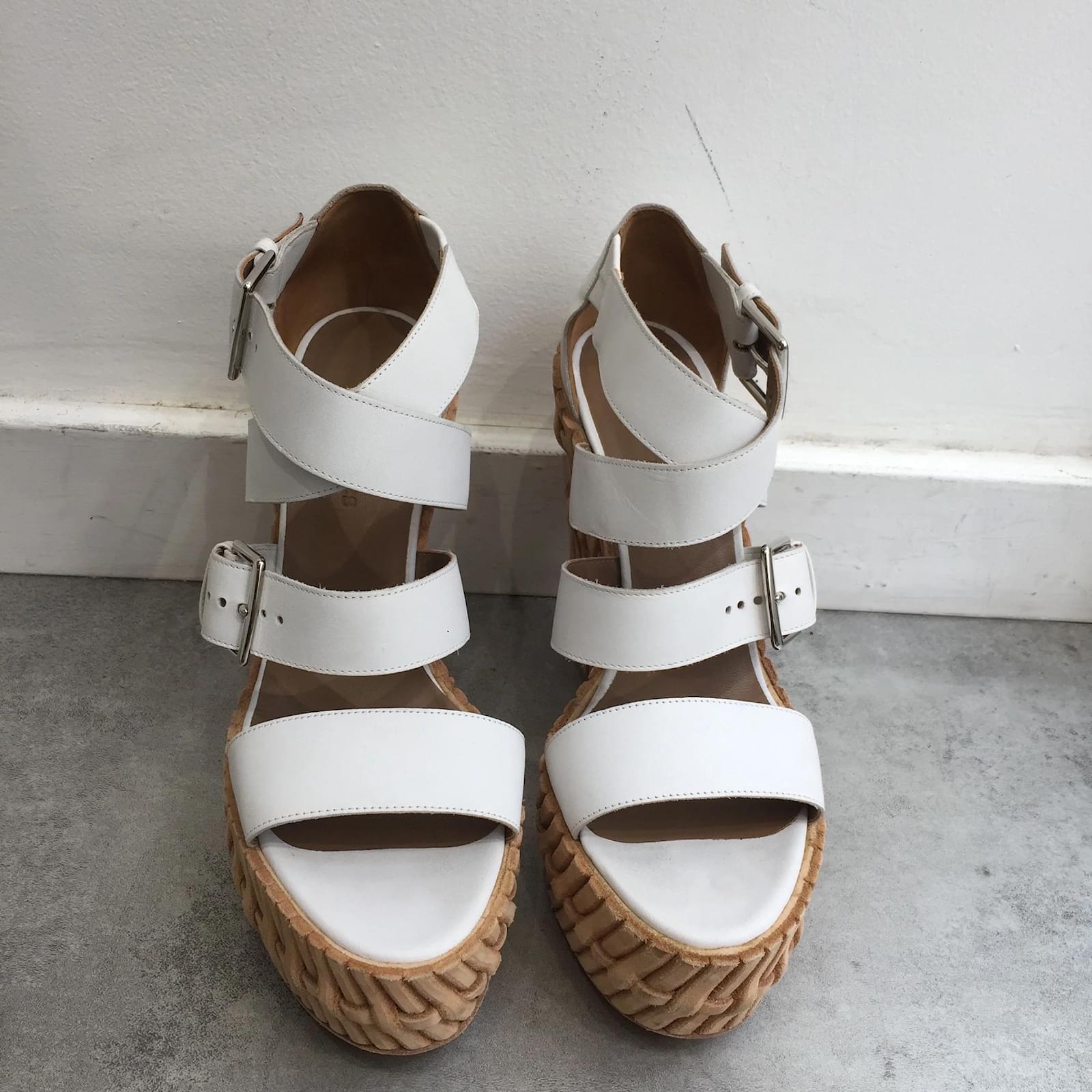 Hermès HERMES Sandals T.eu 39 Leather White ref.826070 - Joli Closet