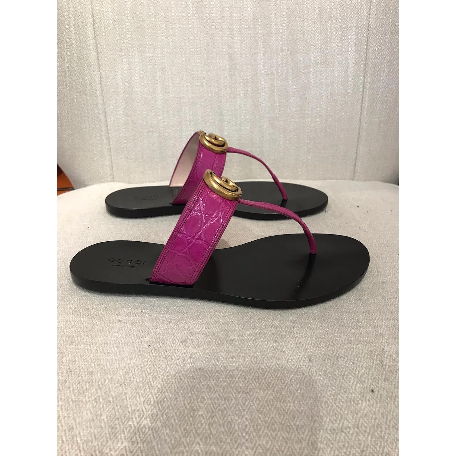 GUCCI Sandals T.eu 36 Leather Pink ref.827465 - Joli Closet GUCCI Sandals T.eu 36 Leather Pink ref.827465 - Joli Closet