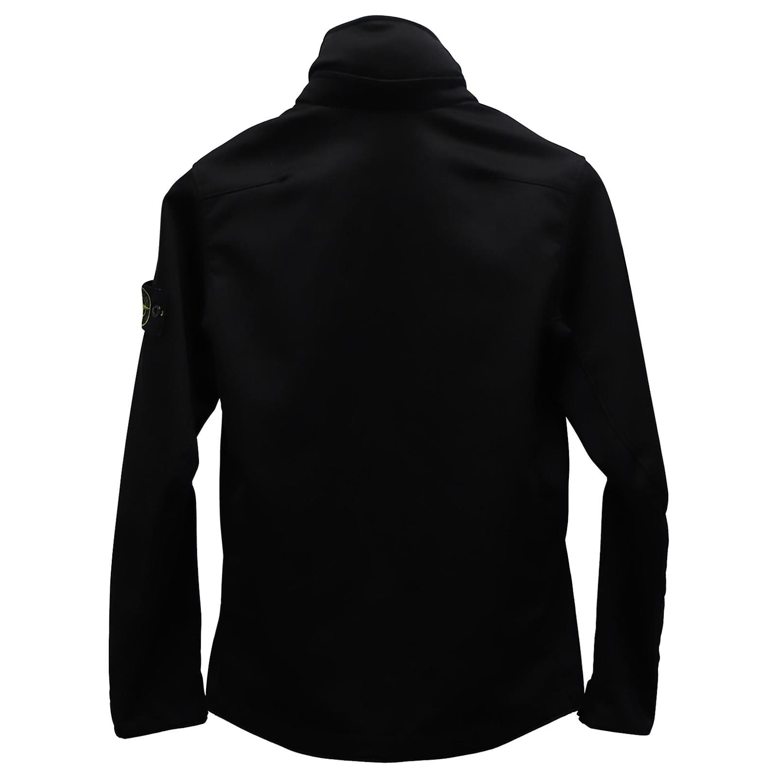 Stone Island Soft Shell R Terry Jacket in Black Polyester ref.828781 Joli Closet