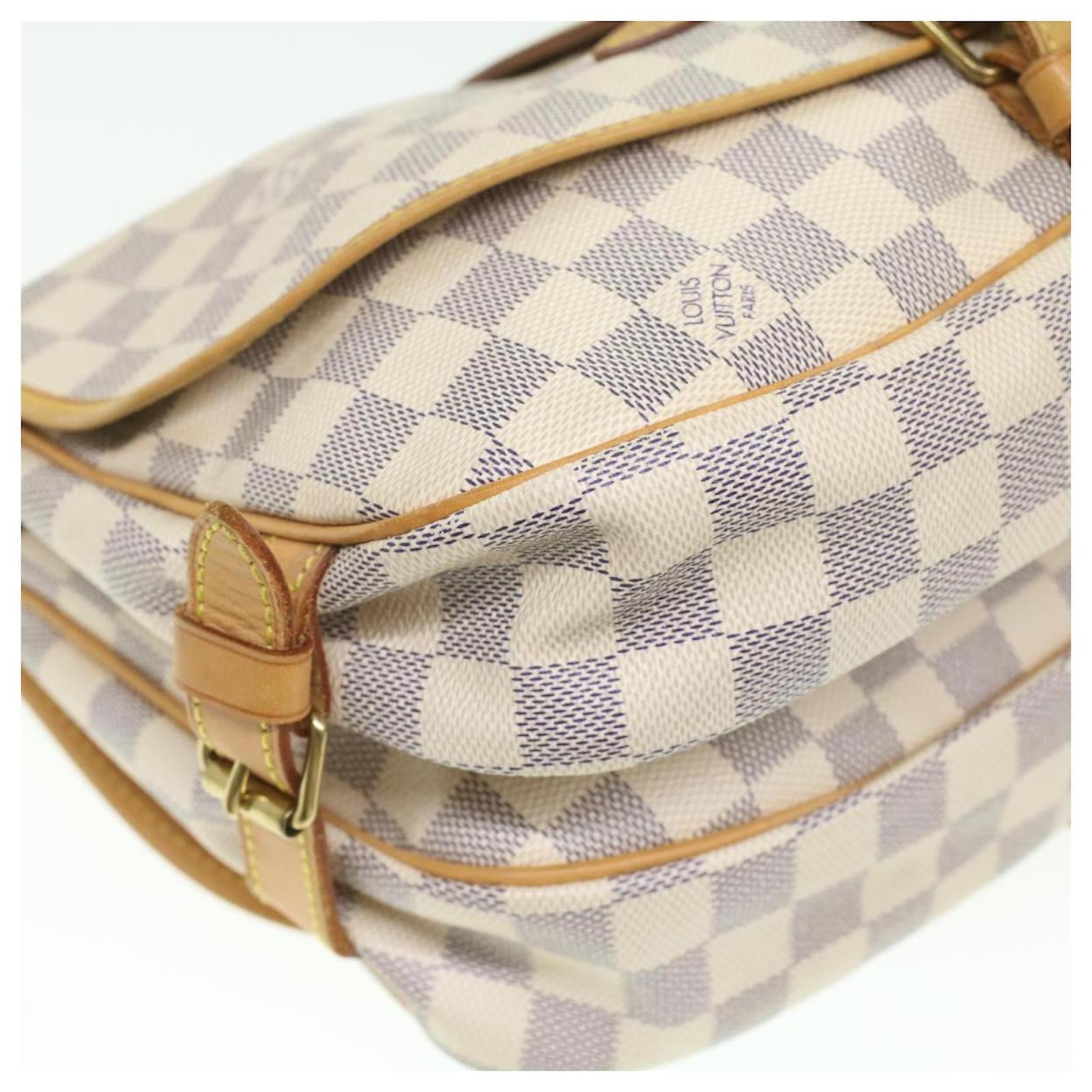 Handbags Louis Vuitton Louis Vuitton Damier Azur Canvas Saumur 30 Shoulder Bag N48202 LV Auth 31179a