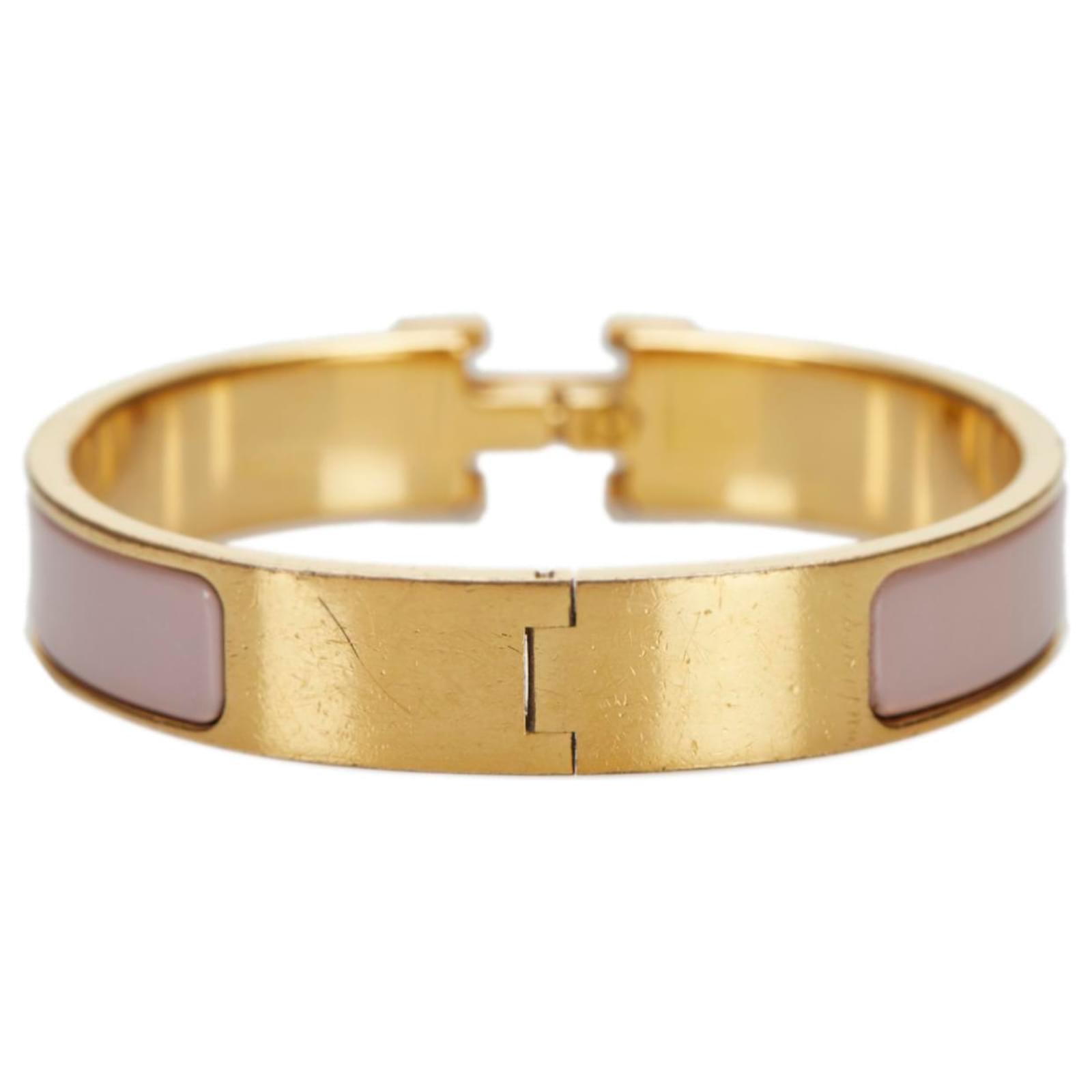 Hermes Clic H Bracelet Pink Palladium