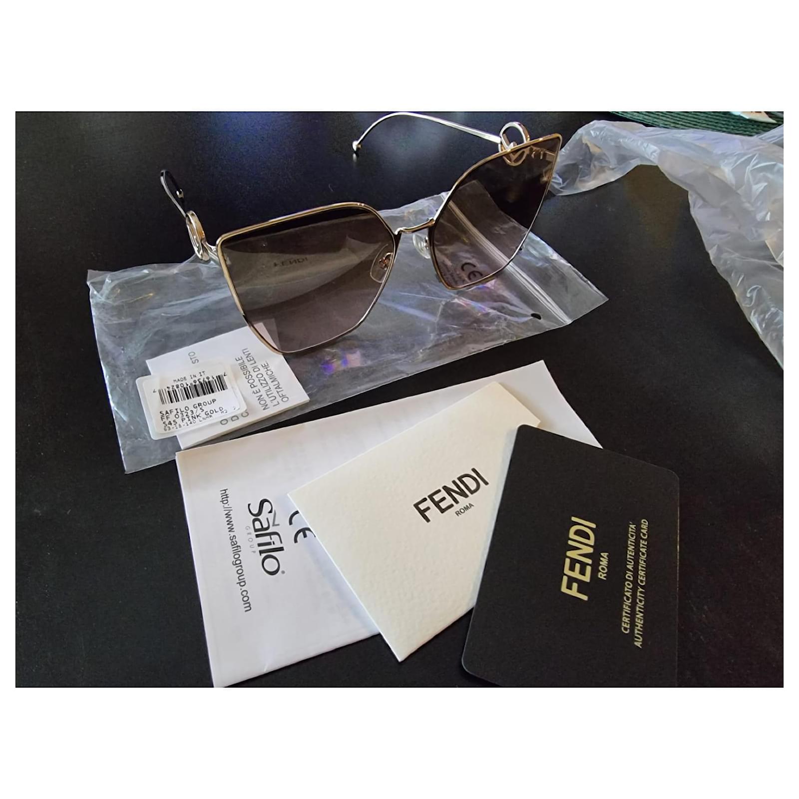 FENDI: sunglasses with FF logo - Gold  Fendi sunglasses FF M0093/S online  at