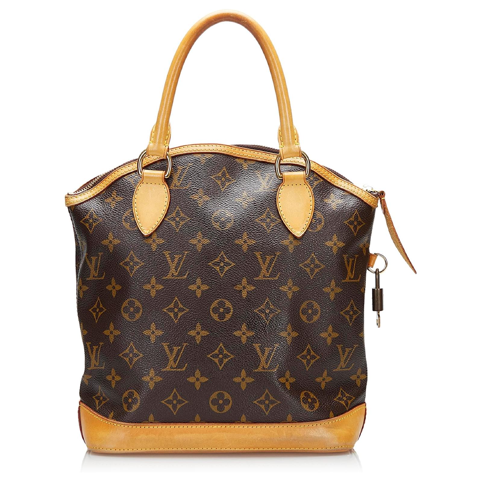 Louis Vuitton Brown Monogram Lockit Vertical Leather Cloth ref