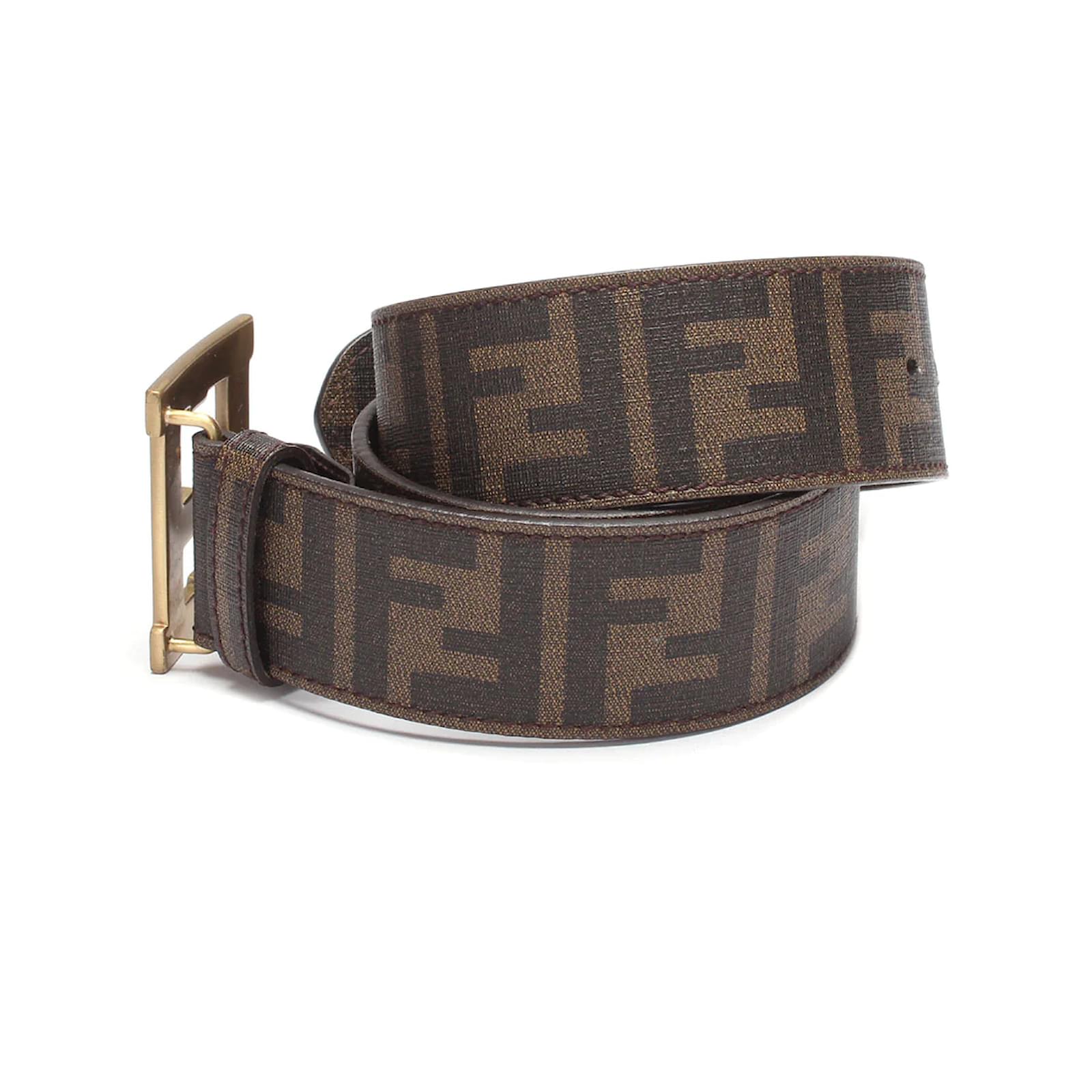 Fendi Canvas FF Buckle Belt 7C0250-XEE Brown Cloth ref.834483 - Joli Closet