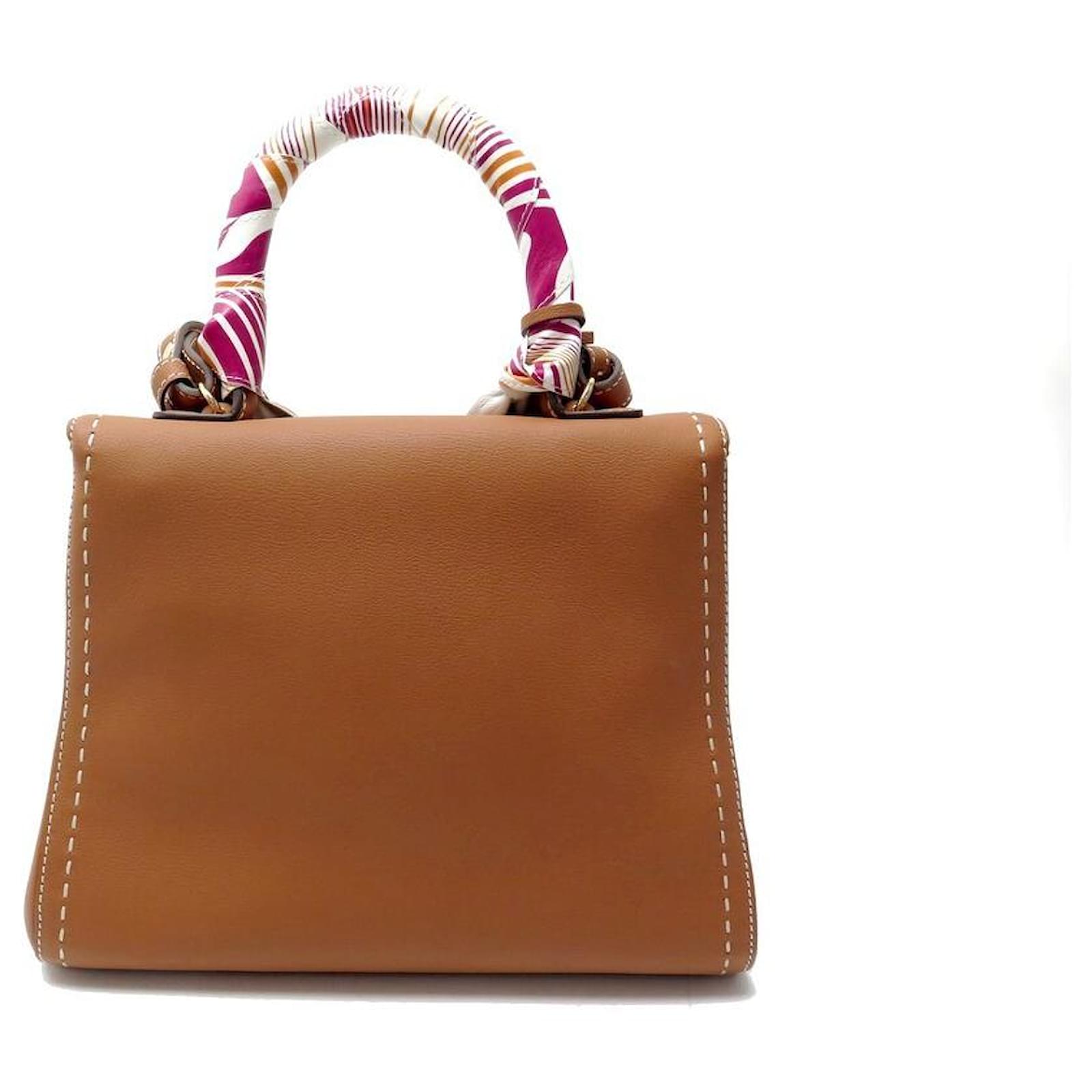 NEW DELVAUX BRILLANT MM RODEO SURPIQUE LEATHER HANDBAG +