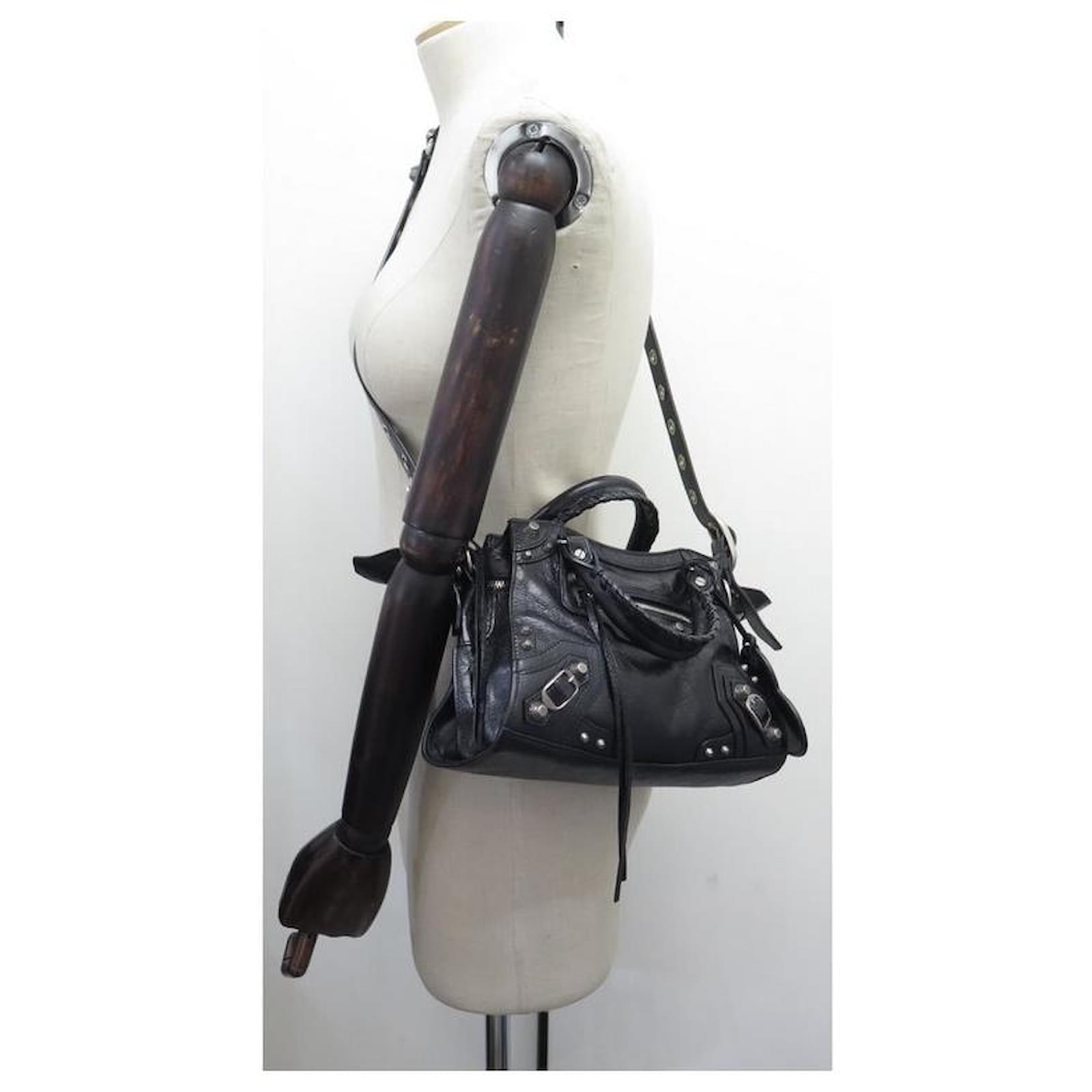 NEW BALENCIAGA NEO CAGOLE XS HANDBAG 700940 BLACK LEATHER