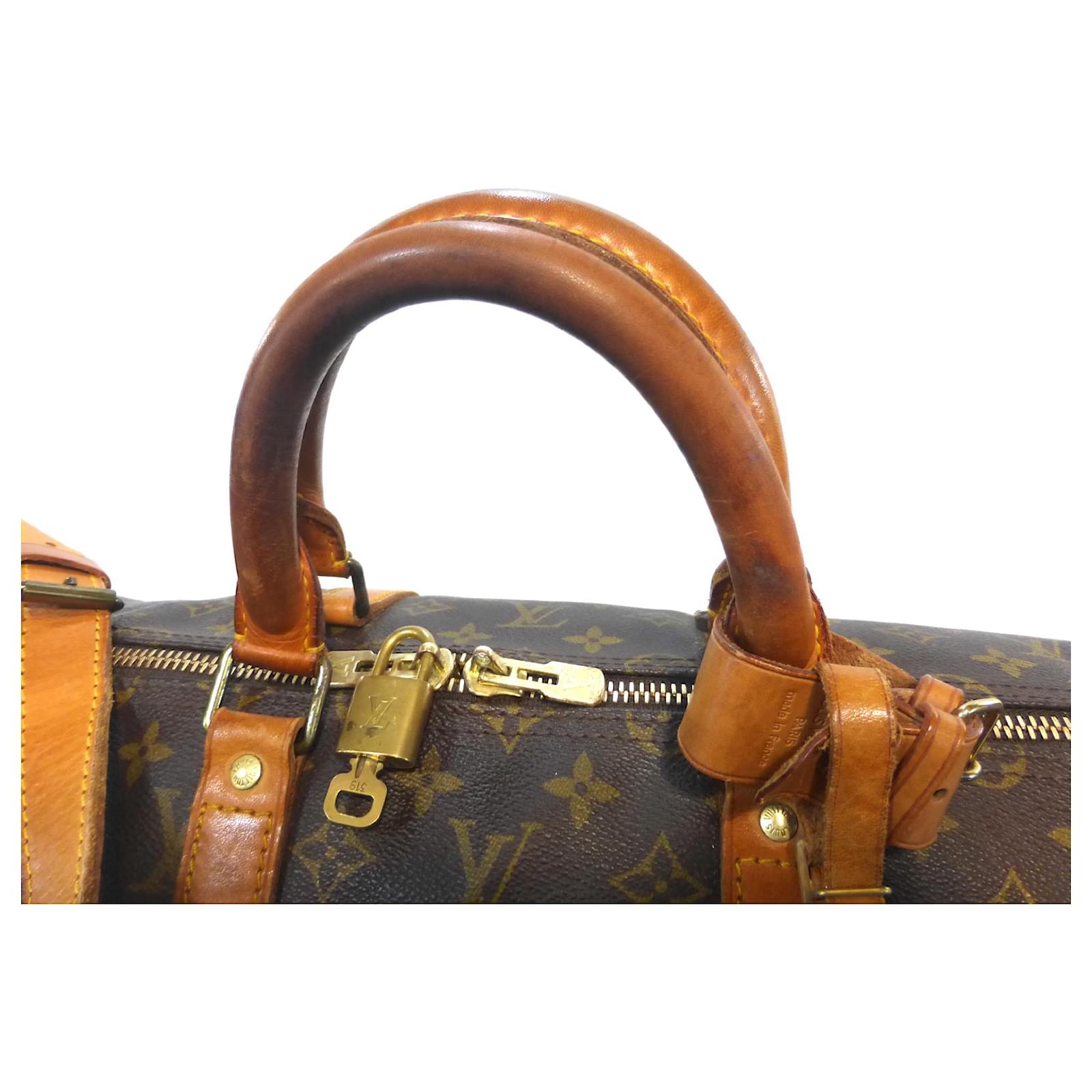 Louis Vuitton keepall 55 Monogram shoulder strap - FH8911 Brown Leather  ref.835166 - Joli Closet