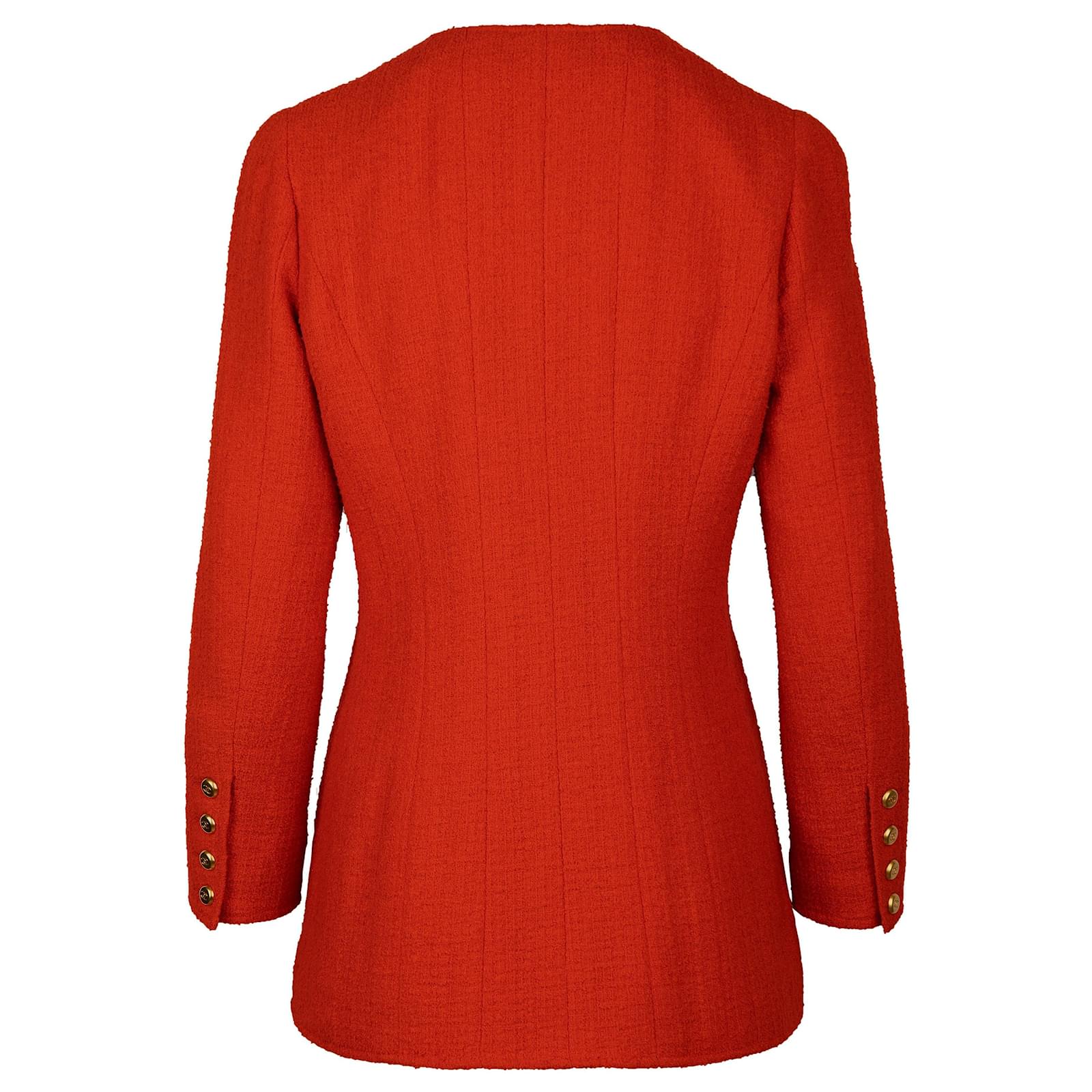 Chanel Red Tweed Jacket Wool ref.835812 - Joli Closet