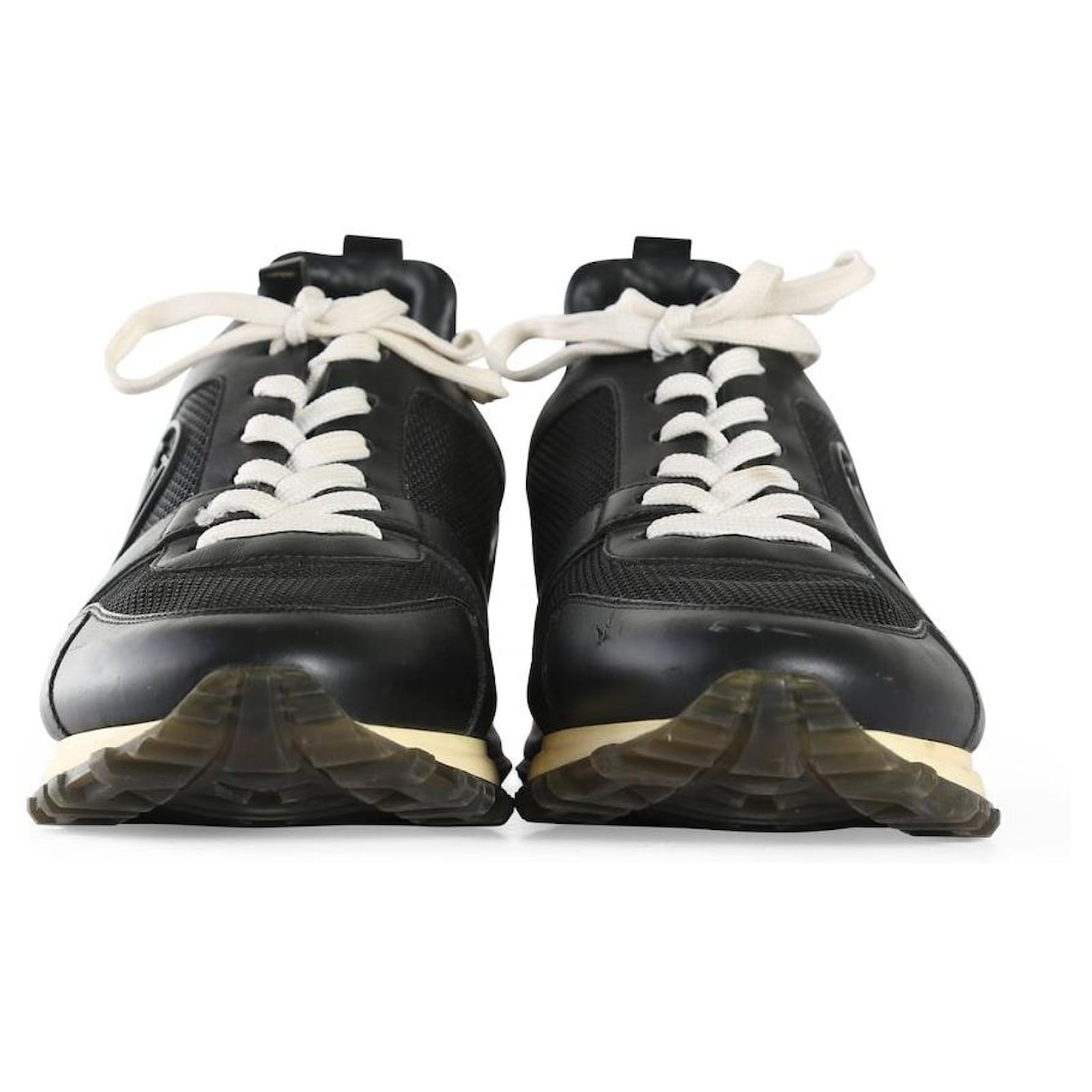 Louis Vuitton Black Mesh & Leather Run Away Low Top Sneakers ref.839532 -  Joli Closet