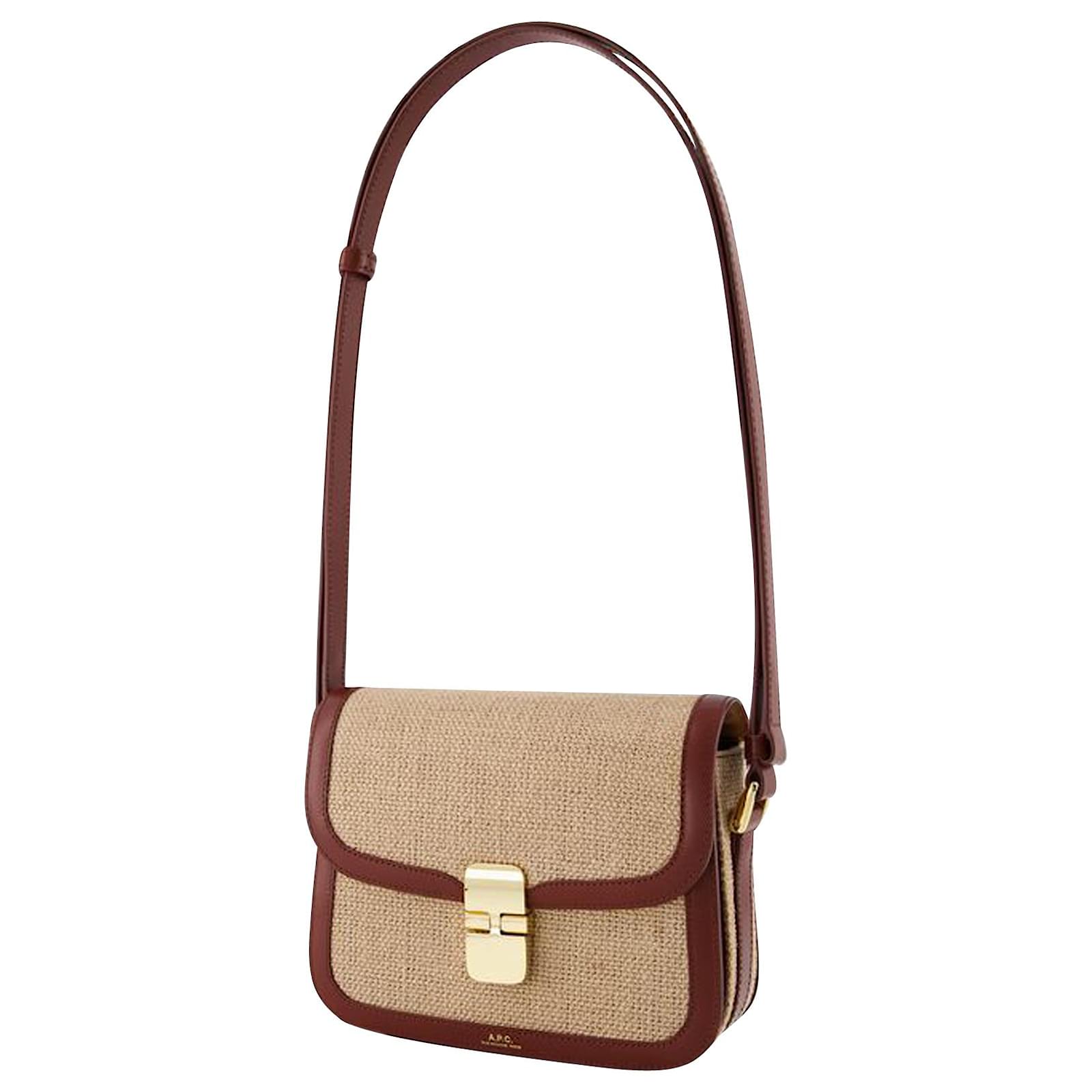 Apc Grace Small Hobo Bag A.P.C. Hazelnut Leather Brown ref.840899