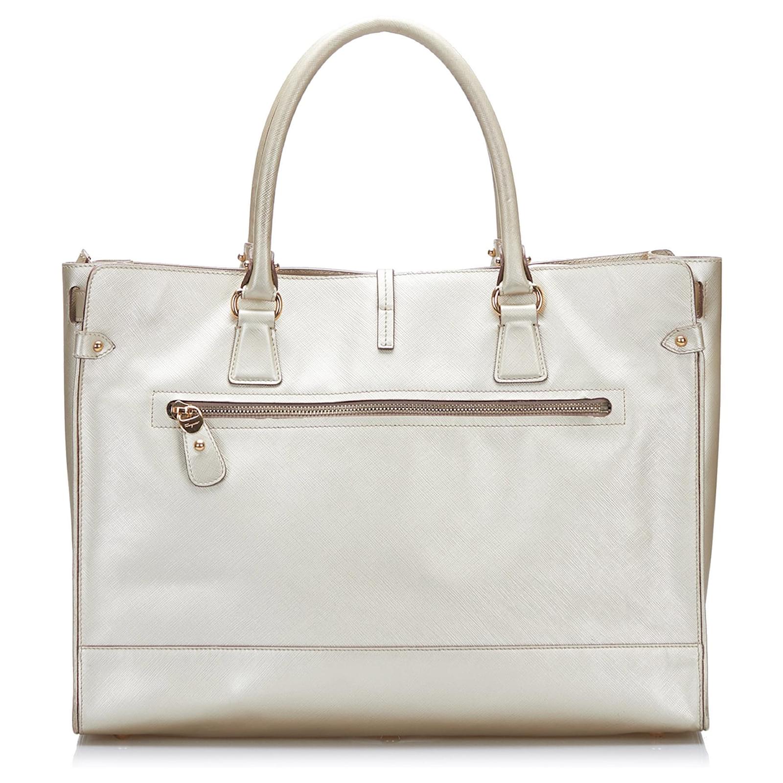 Salvatore Ferragamo Ferragamo White Briana Tote Bag Leather Pony