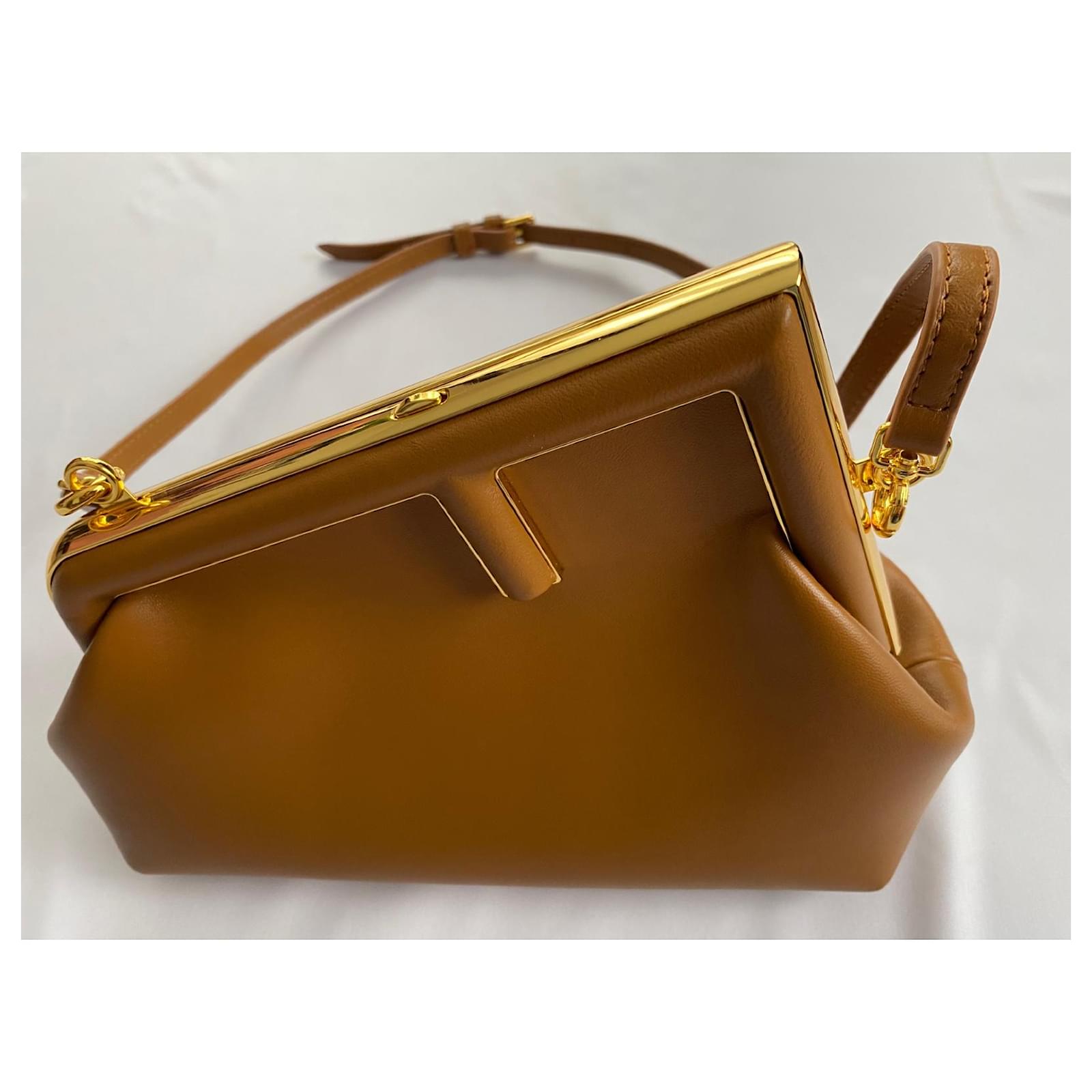 FENDI FIRST SMALL BAG Caramel Leather ref.843622 - Joli Closet