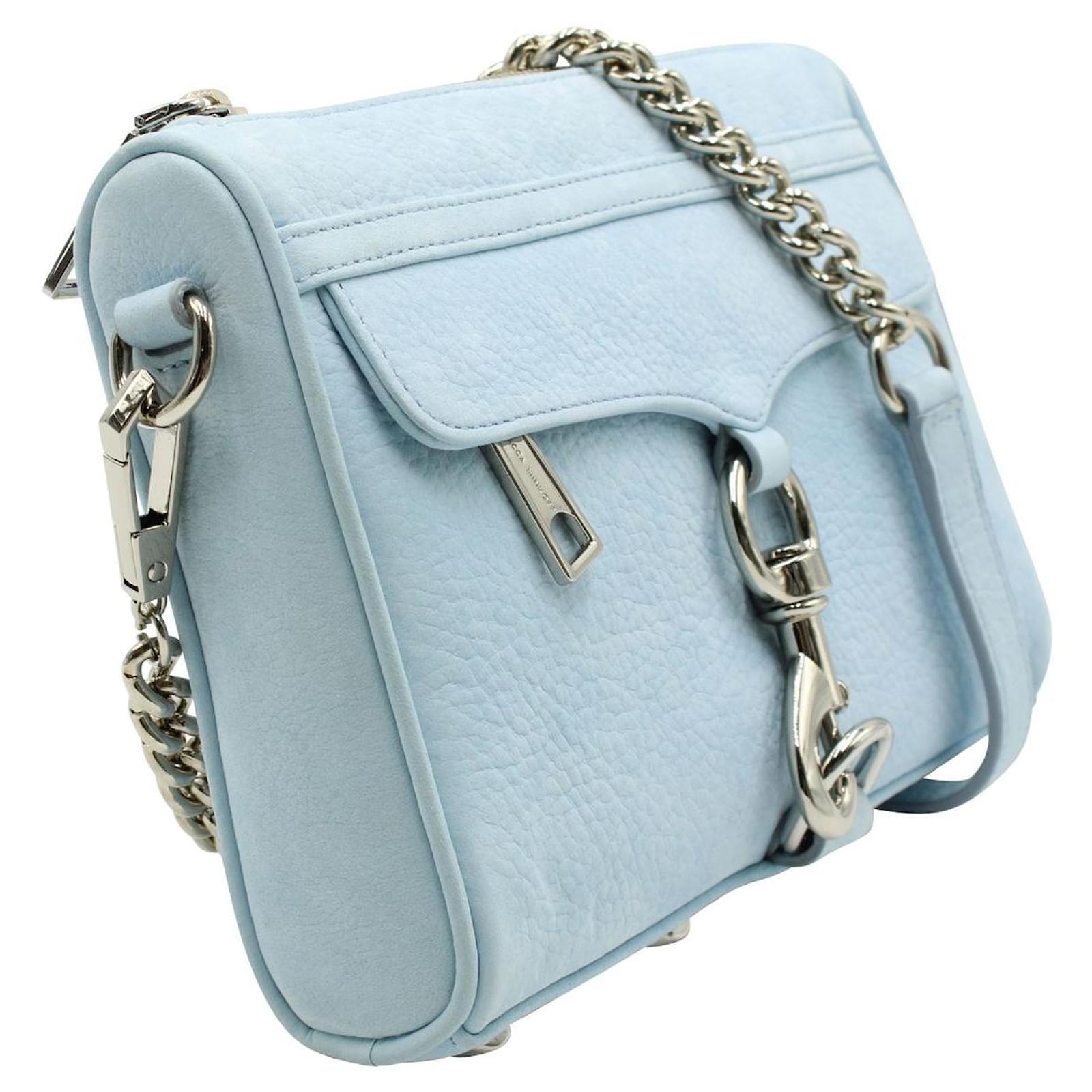 Rebecca popular minkoff baby blue fur crossbody