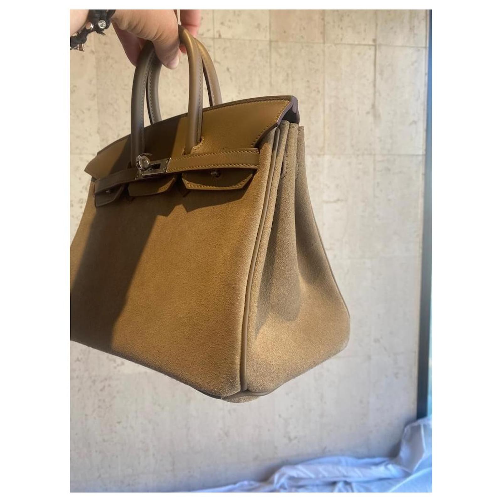 Hermes Birkin Handbag Brown Grizzly and Swift with Gold Hardware