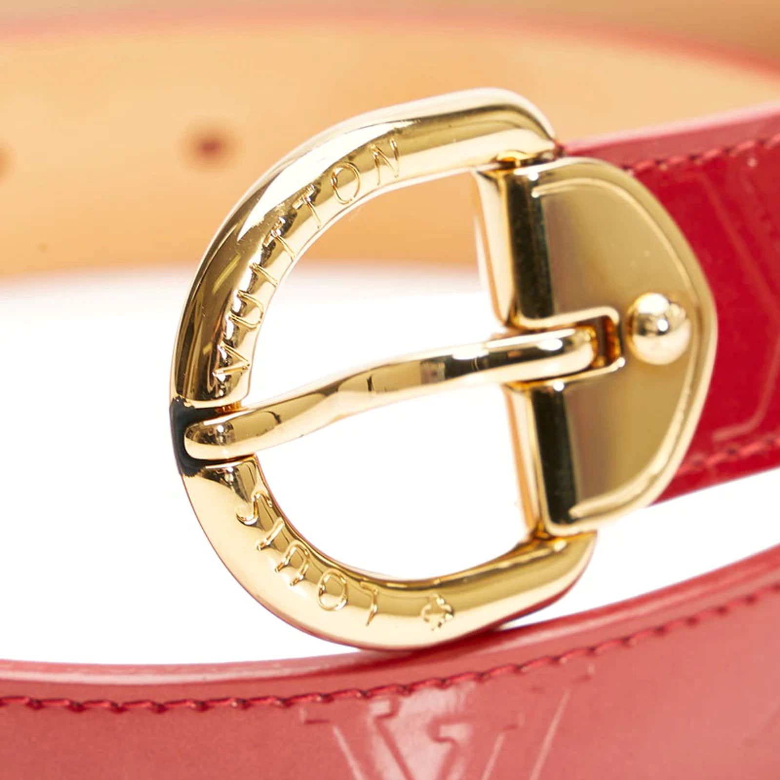 Louis Vuitton Monogram Vernis Ceinture Belt M6980 Red 