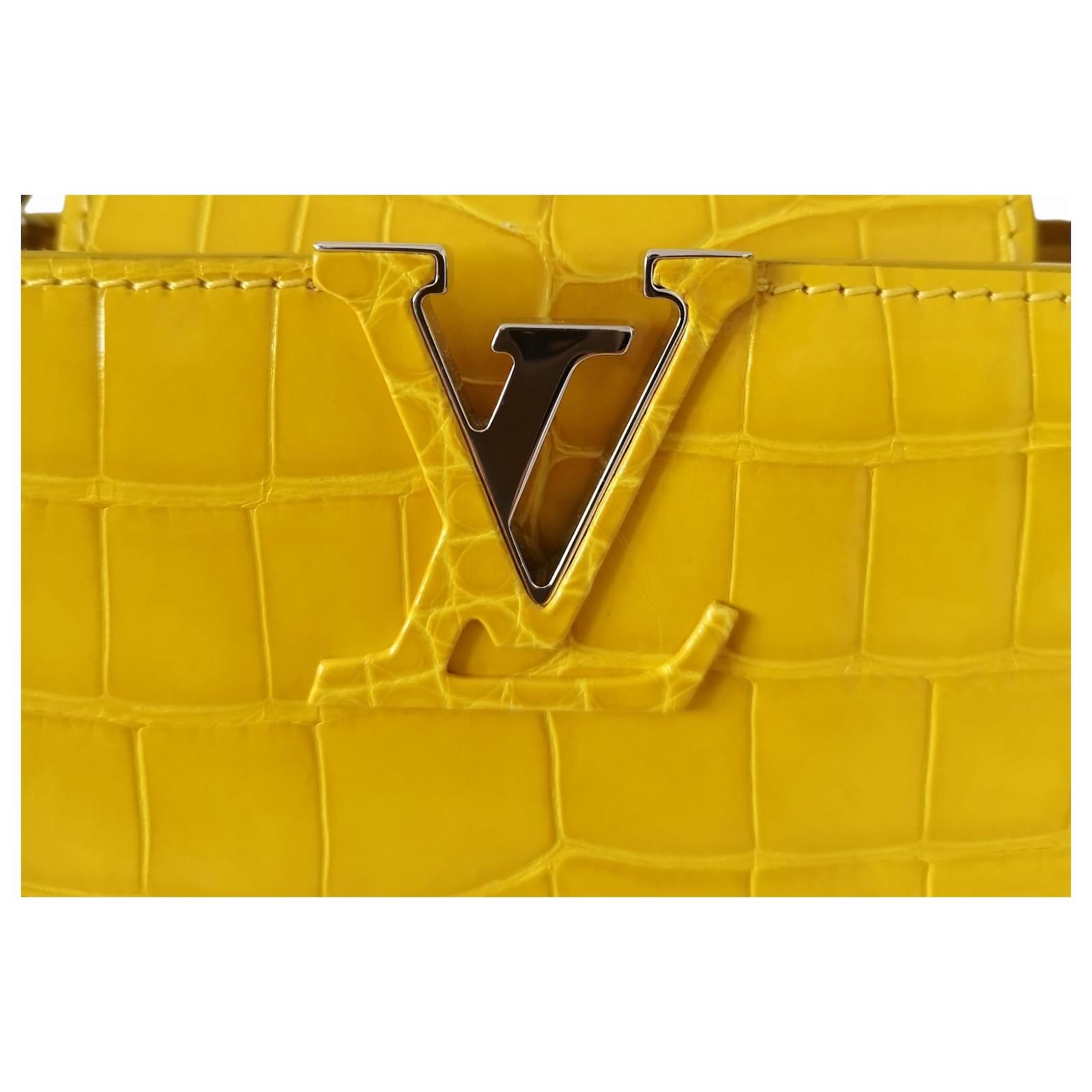 Louis Vuitton Capucines Mini in yellow alligator Exotic leather ref.847622  - Joli Closet