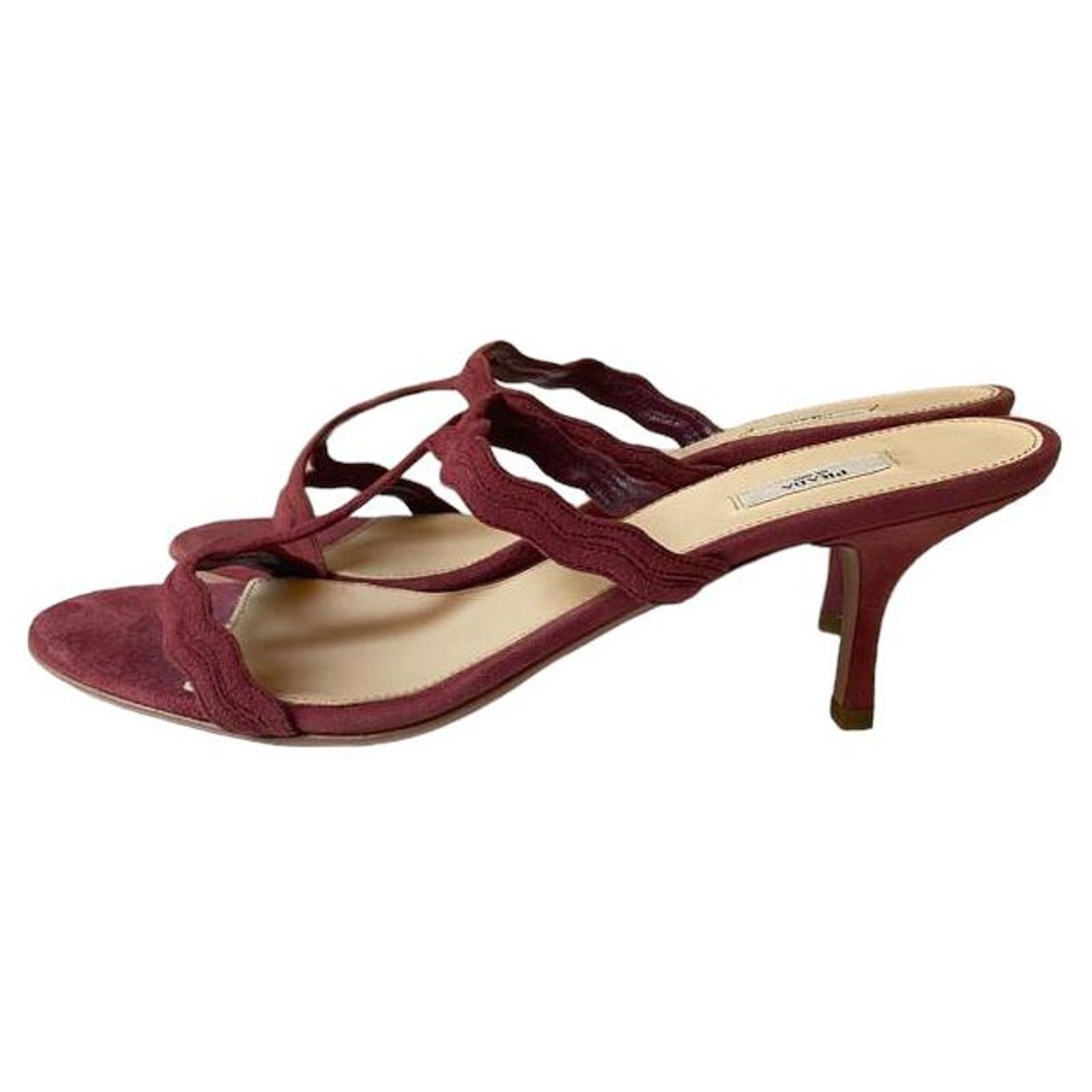 Chaussures Femme Per Una En Daim Rouge - Taille UK 3 (environ 36), Neuves Sans Boîte