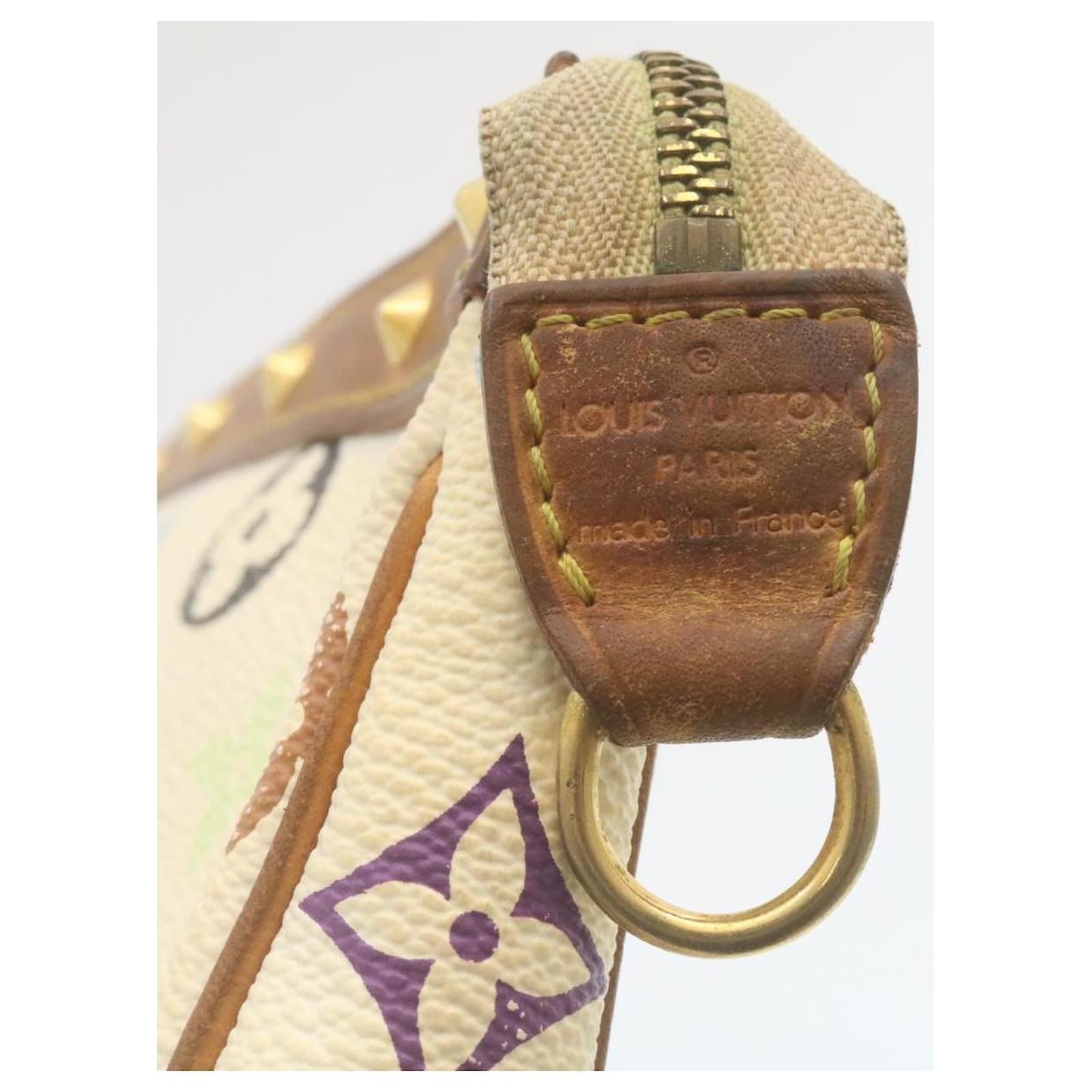 LOUIS VUITTON Pochette Accessoires Hand Bag Monogram Multi White M92649  34BX244
