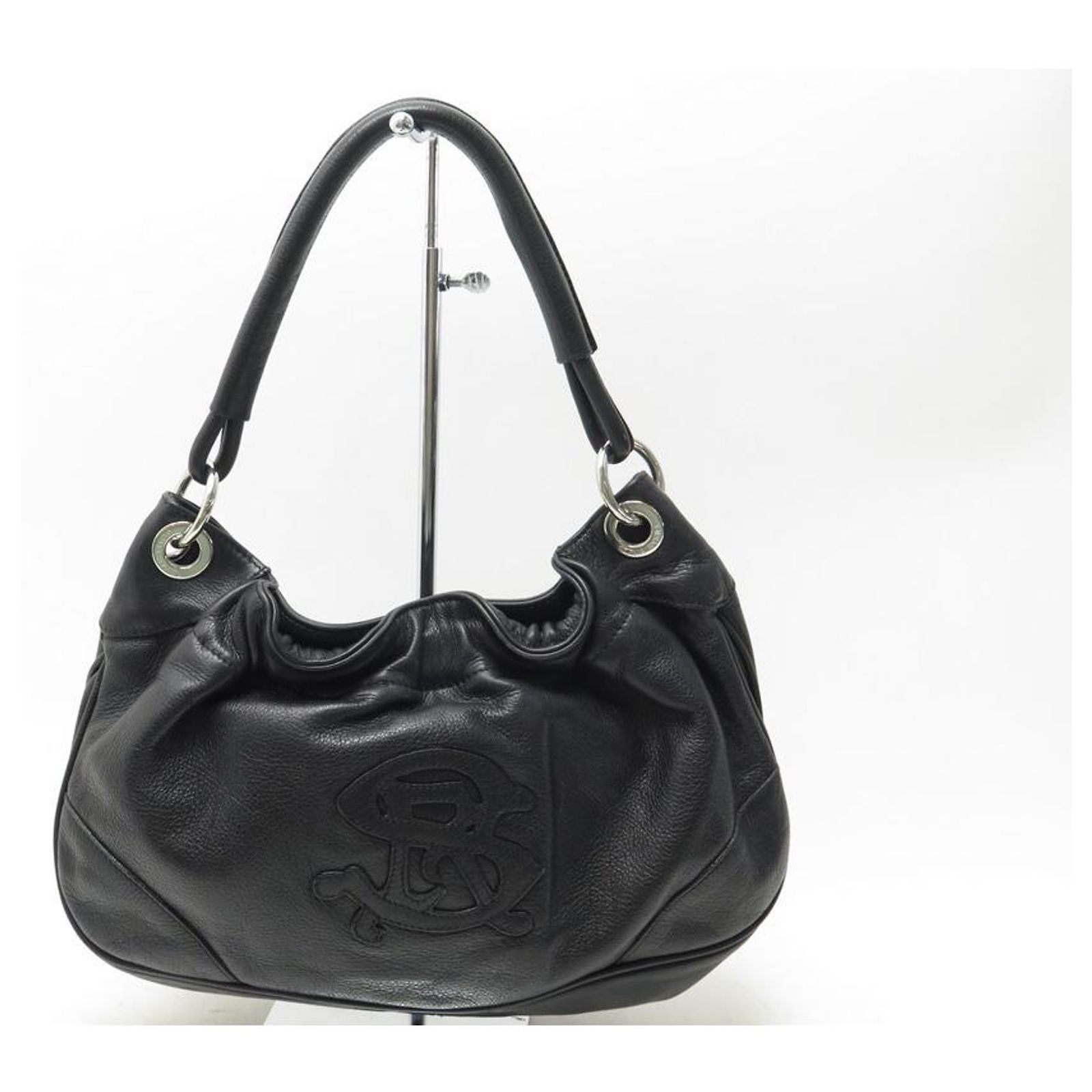 SONIA RYKIEL LOGO SR SHOULDER BAG LEATHER LEATHER PURSE HAND BAG