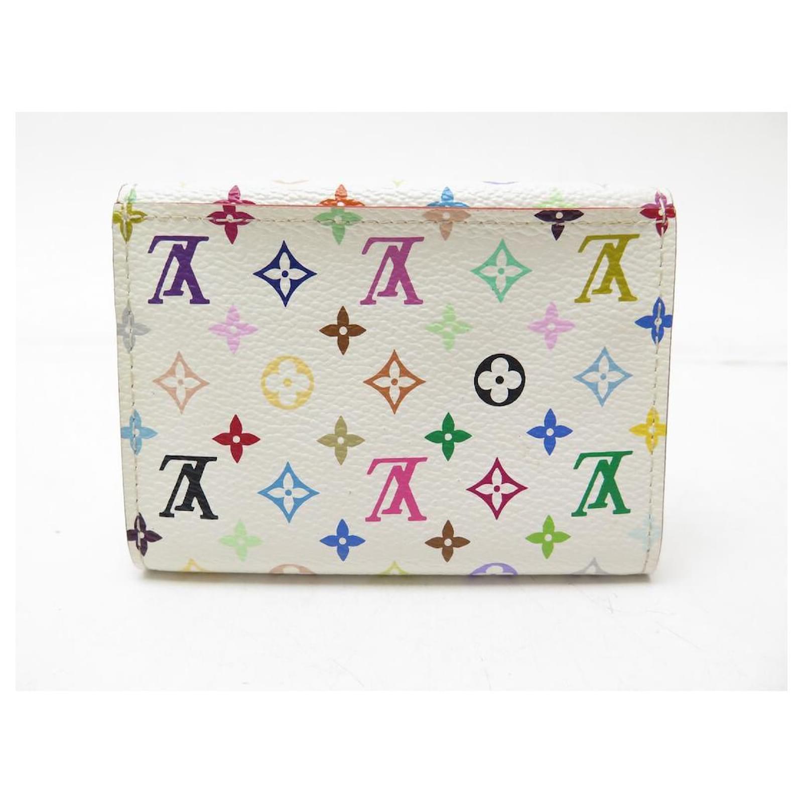 LOUIS VUITTON MONOGRAM MULTICOLOR CARD HOLDER MURAKAMI WALLET White Cloth  ref.849125 - Joli Closet